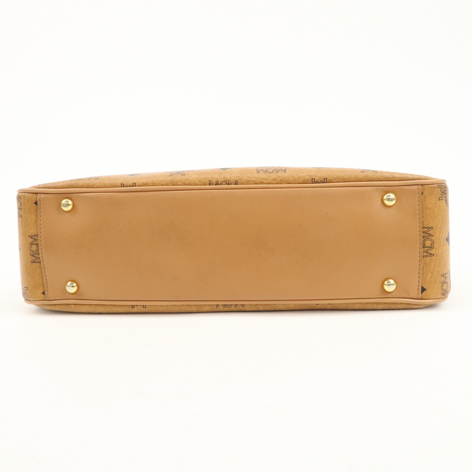 MCM Visetos Leather Hand Bag Shoulder Bag Brown Camel Brown