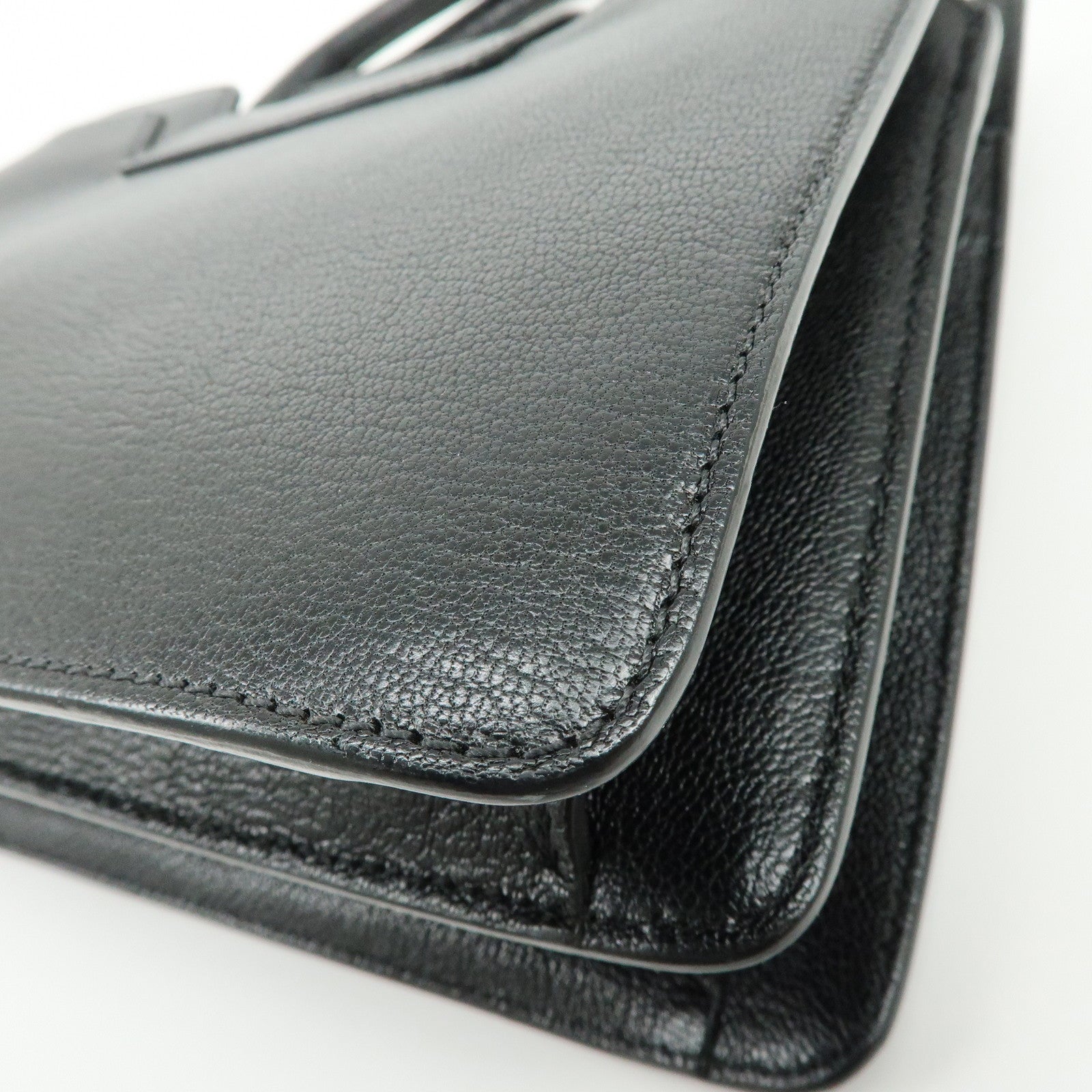 JIMMY CHOO Rebel Bag Leather Hand Bag Black