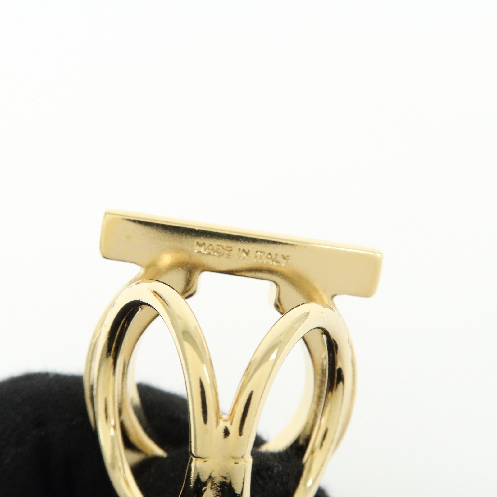 Ferragamo Gancini Metal Scarf Ring Scarf Accessory Gold