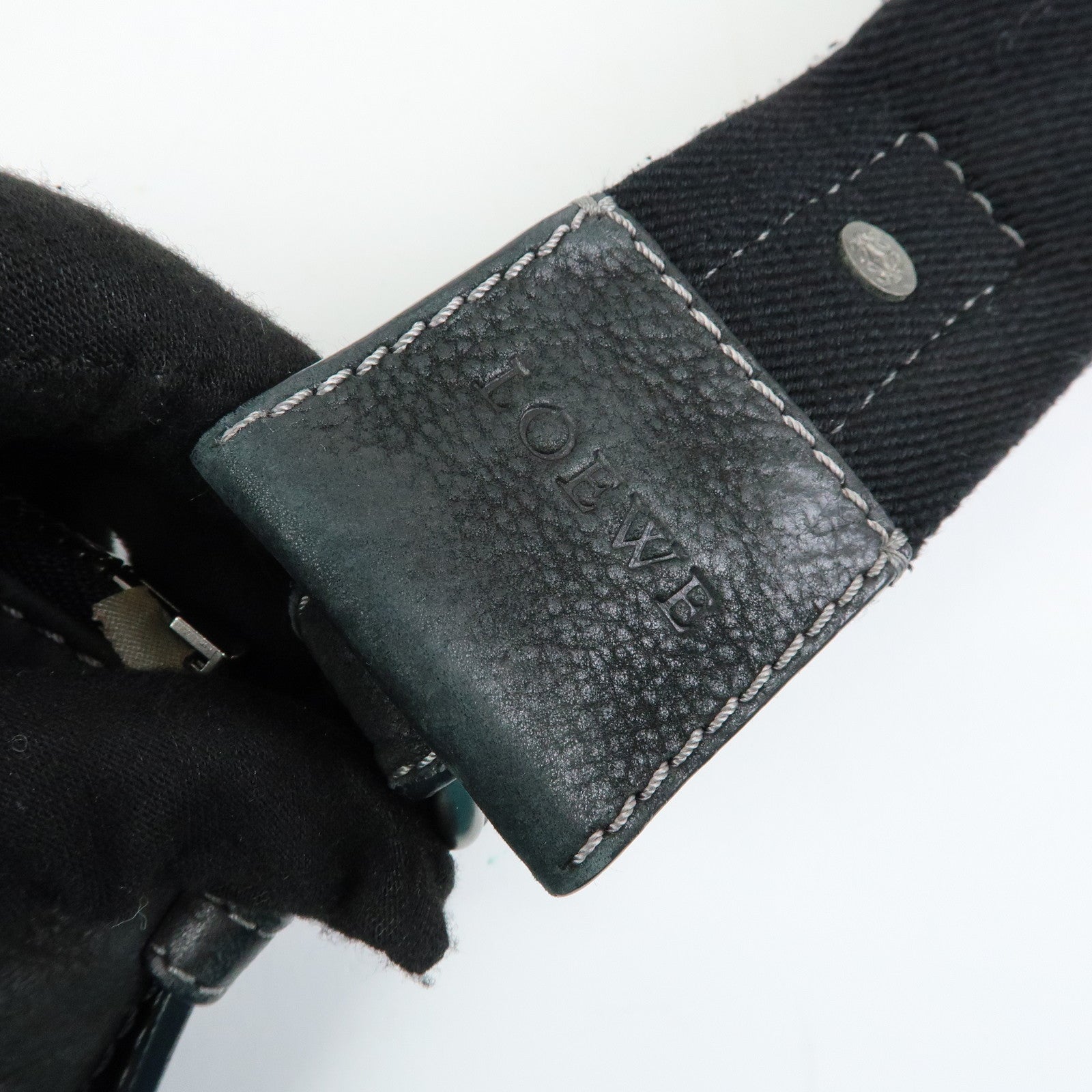 LOEWE Anagram Calf Leather Shoulder Bag Crossbody Bag Black