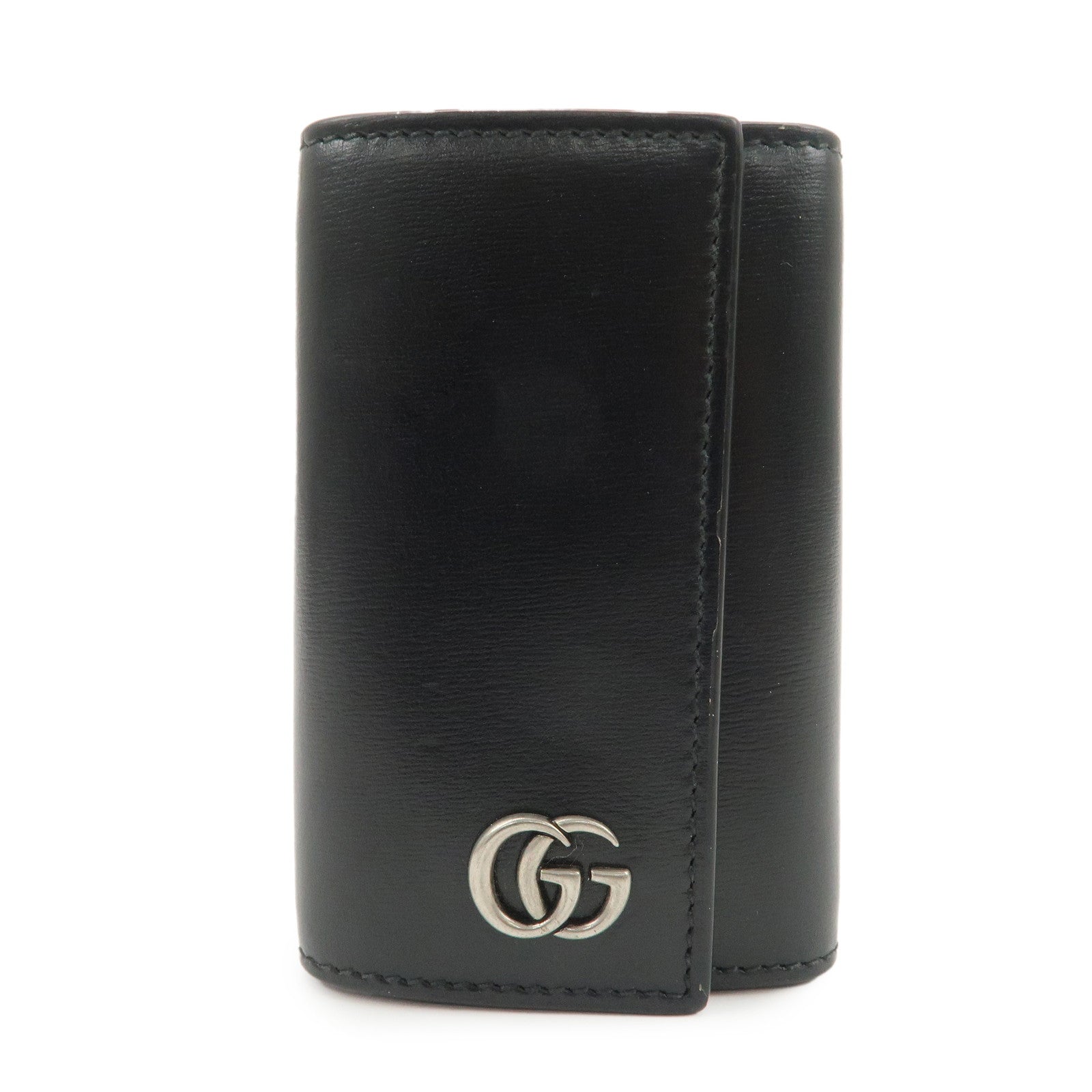 GUCCI GG Marmont Leather 6 Rings Key Case Key Holder Black 435305