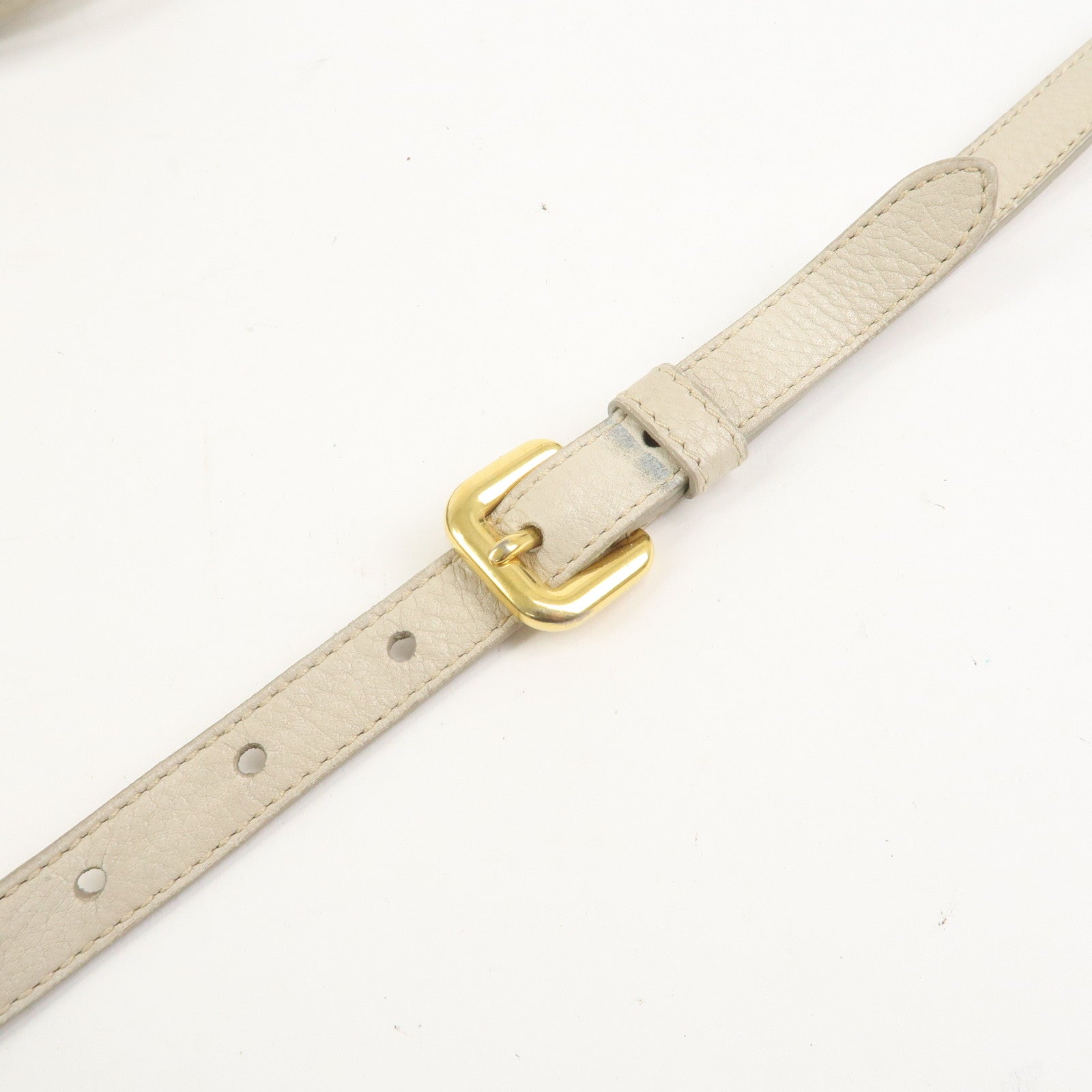 PRADA Logo Jacguard Leather 2Way Tote Bag Brown Ivory BN1841