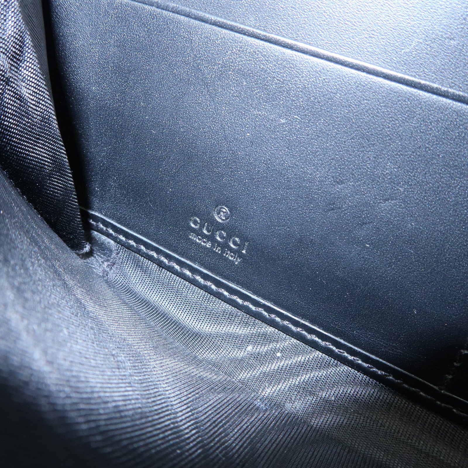 GUCCI GG Supreme Leather Round Zippy Long Wallet Beige Black 451249