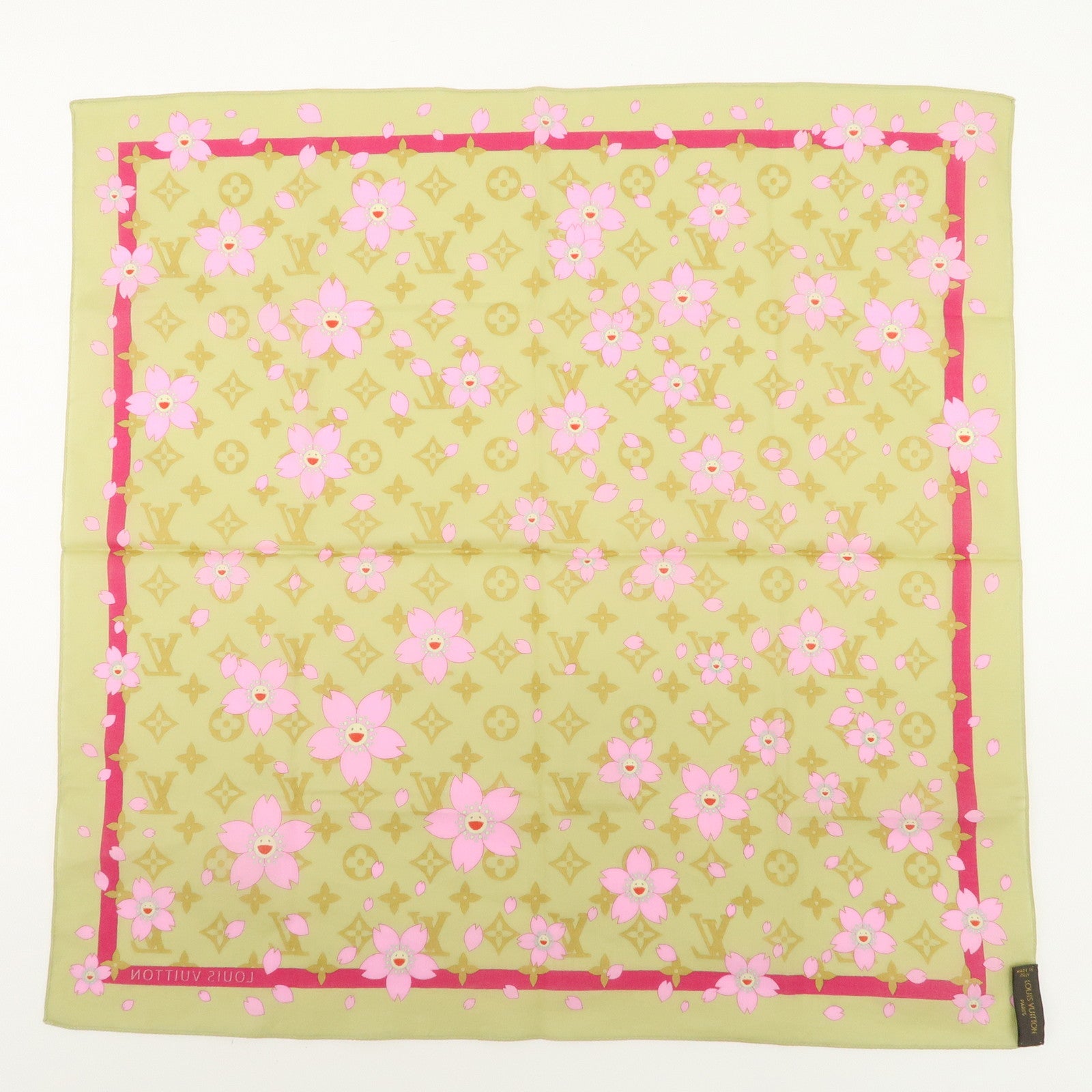 Louis Vuitton Monogram Cotton 100% Scarf Murakami M71921 Used