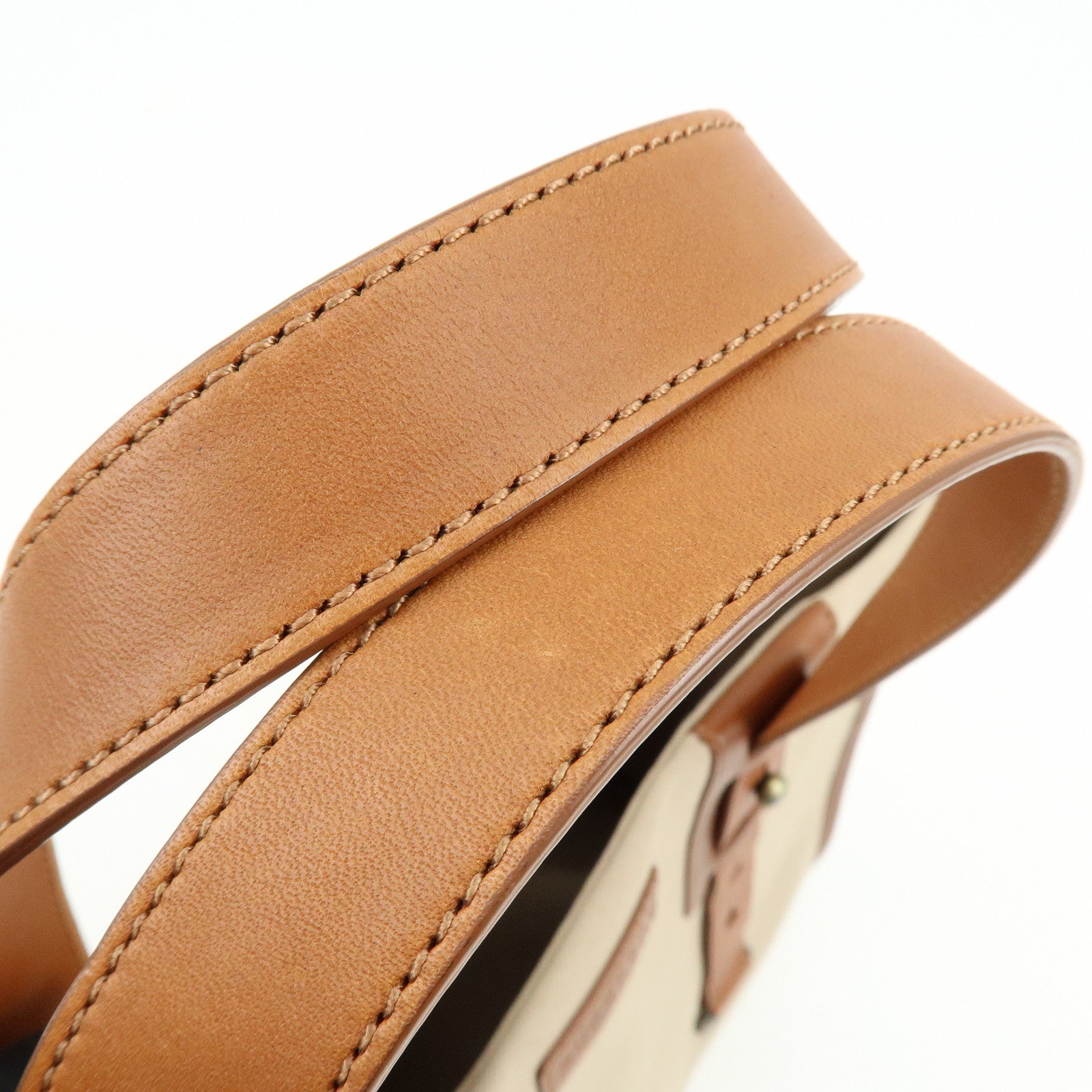 BURBERRY Nova Plaid Canvas Leather Tote Bag Hand Bag Beige Brown