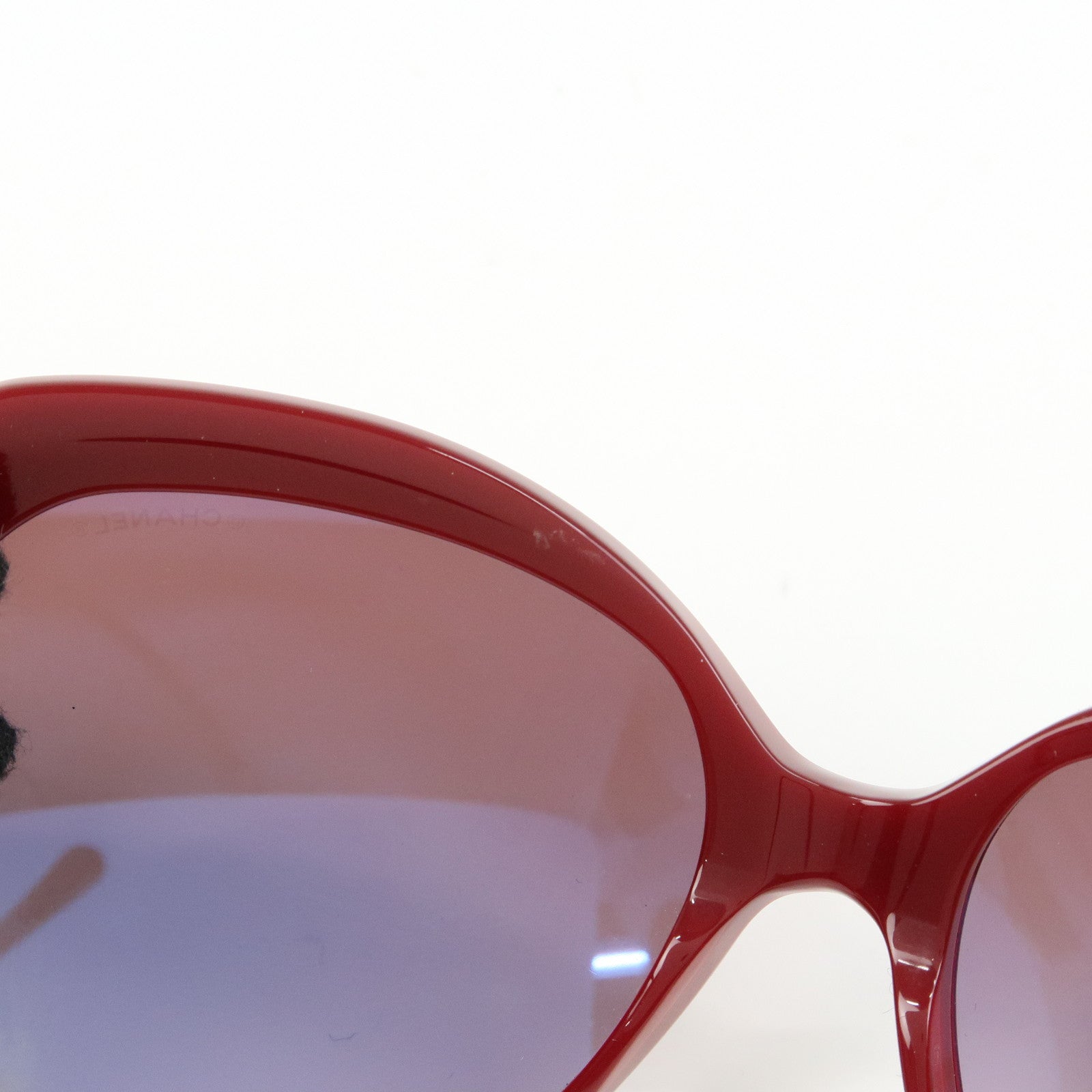 CHANEL COCO Mark Plastic Sunglasses Bordeaux Black 5228 60□17