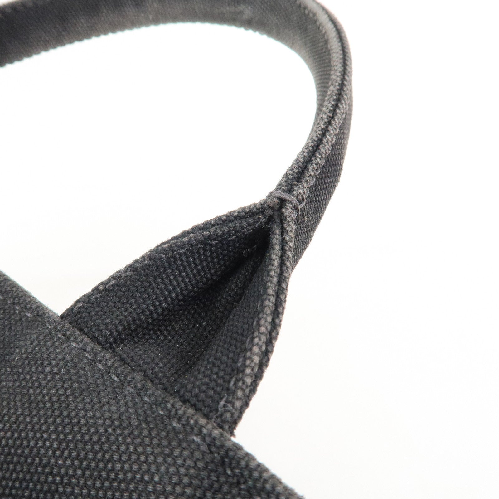 PRADA Triangle Logo Denim Canapa Bijoux 2Way Hand Bag Black B2642B