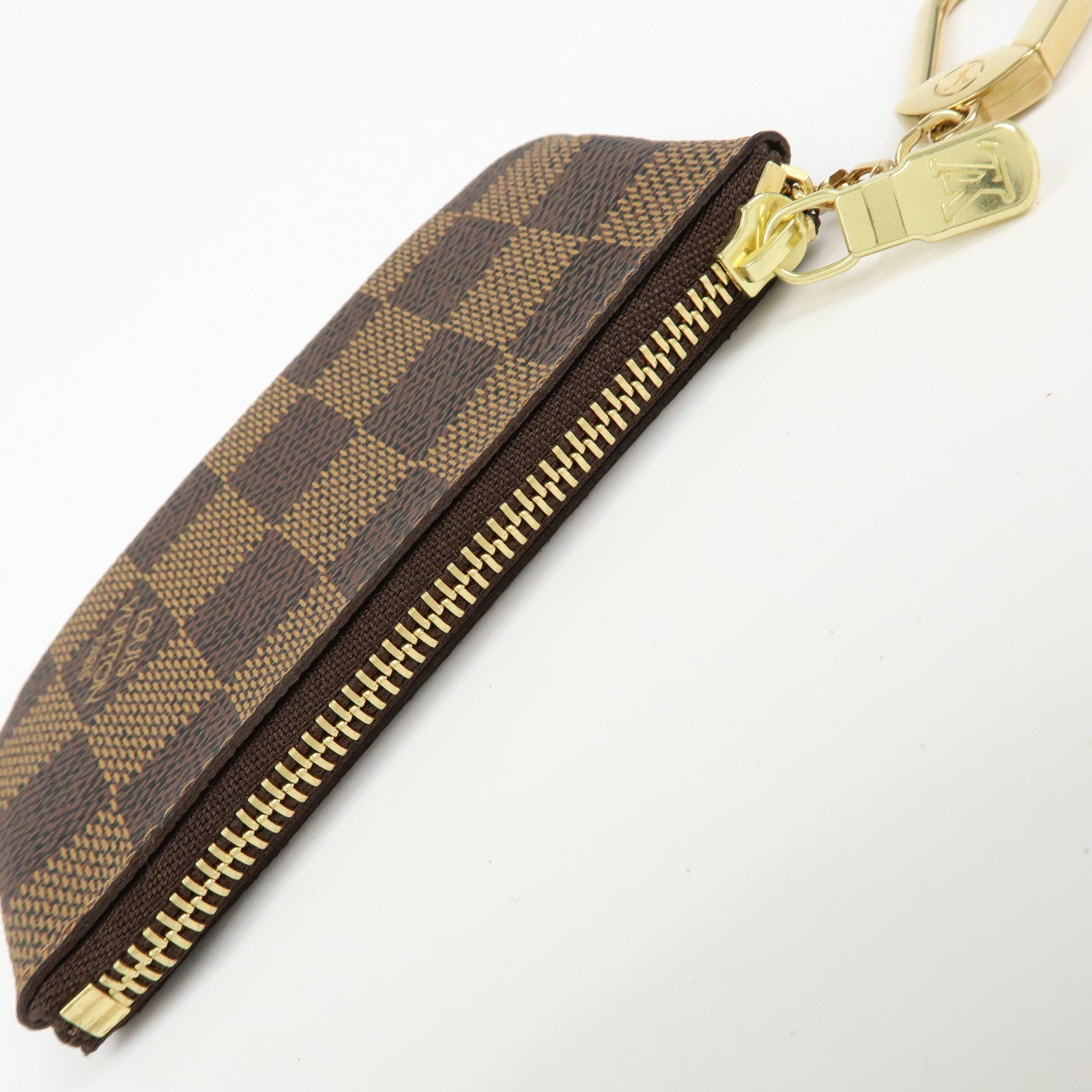Louis Vuitton Damier Canvas Pochette Cles Coin Case Brown N62658