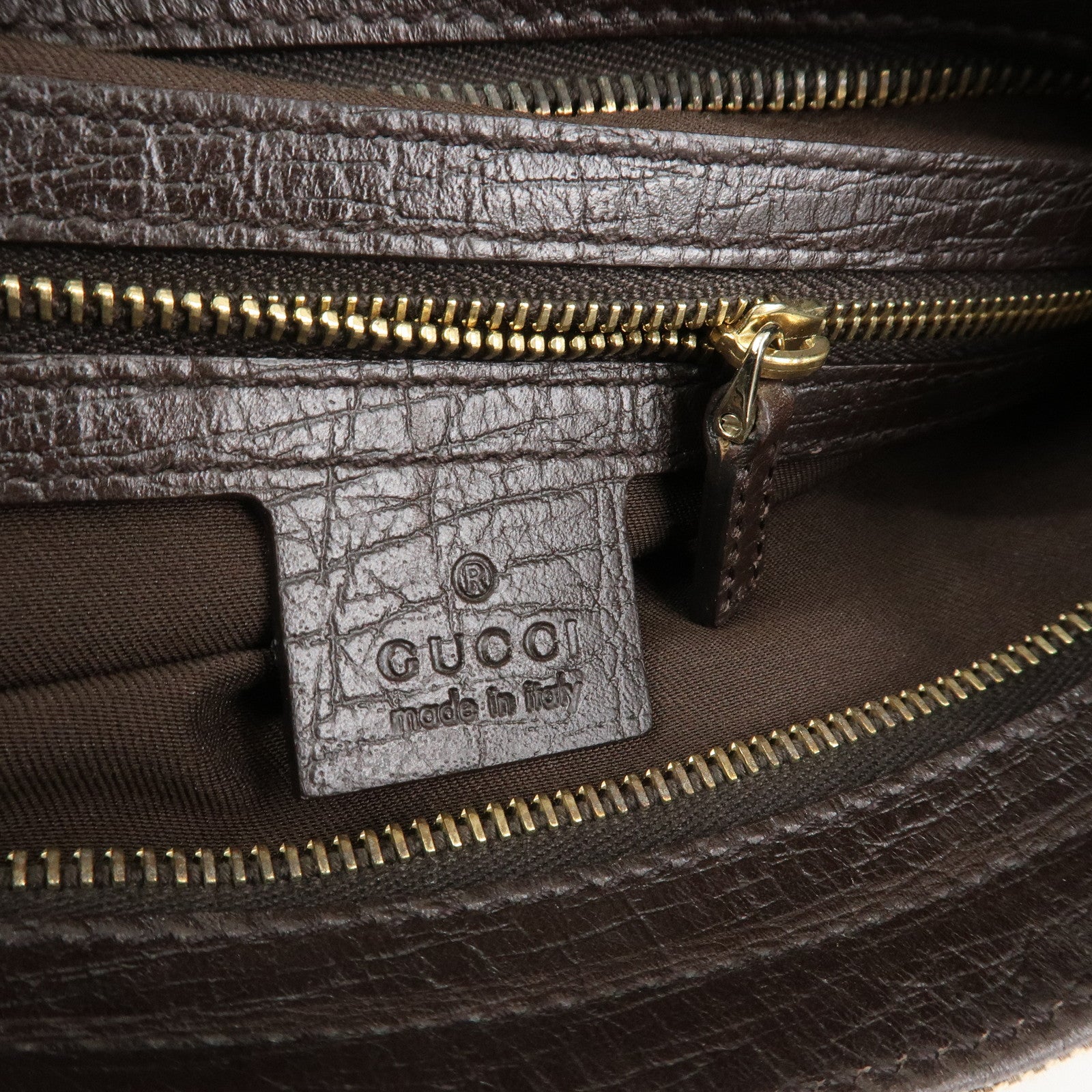 GUCCI Horsebit Sherry GG Canvas Leather Shoulder Bag Brown 17004