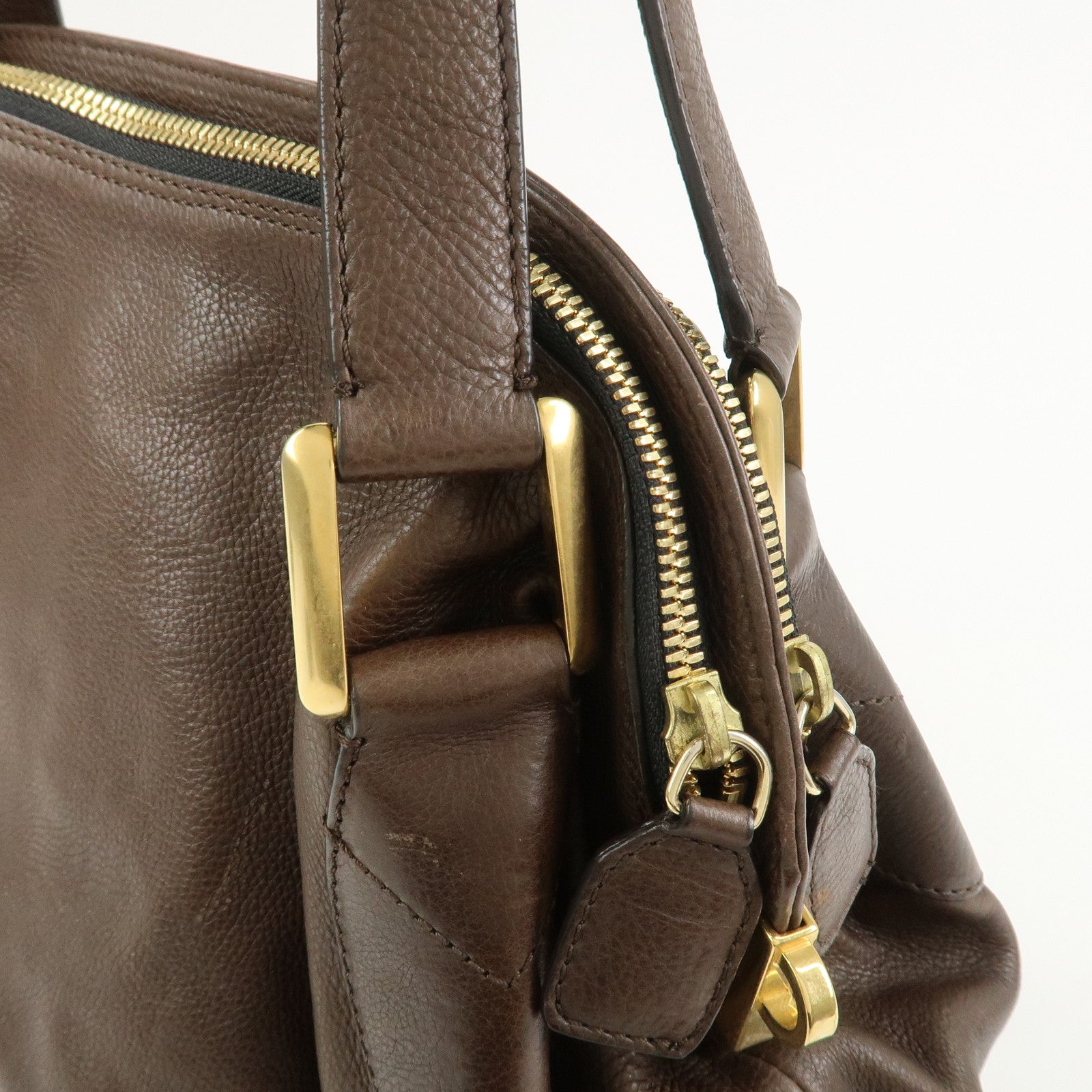 Chloe Marcie Leather 2Way Bag Shoulder Hand Bag Brown 03.10.662