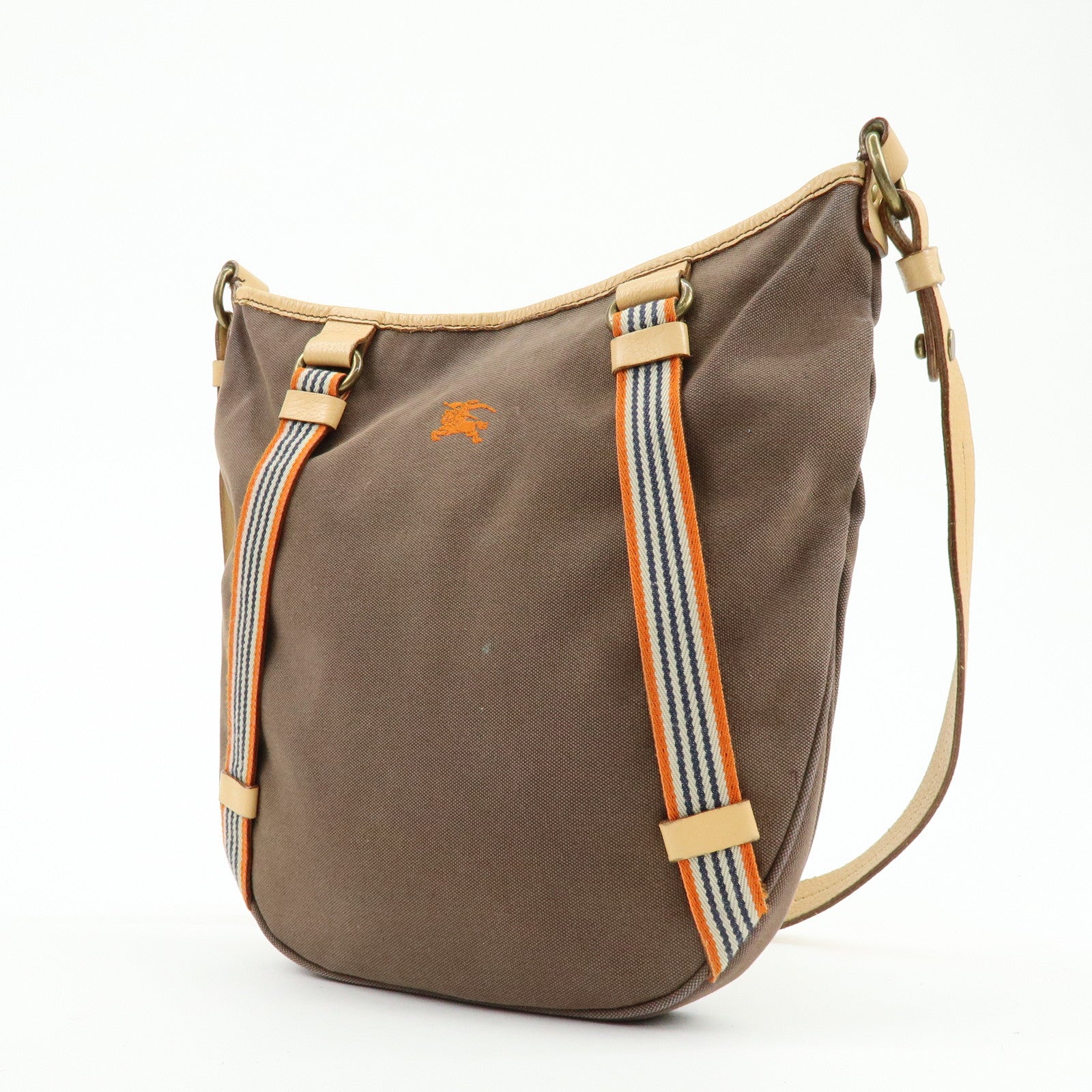 BURBERRY Blue Label Canvas Leather Shoulder Crossbody Bag Brown