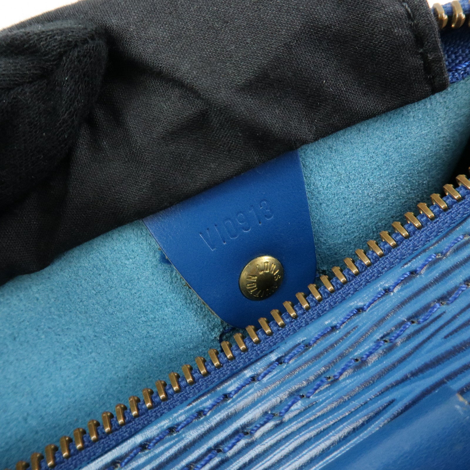 Louis Vuitton Epi Speedy 25 Hand Bag Boston Bag Toledo Blue M43015