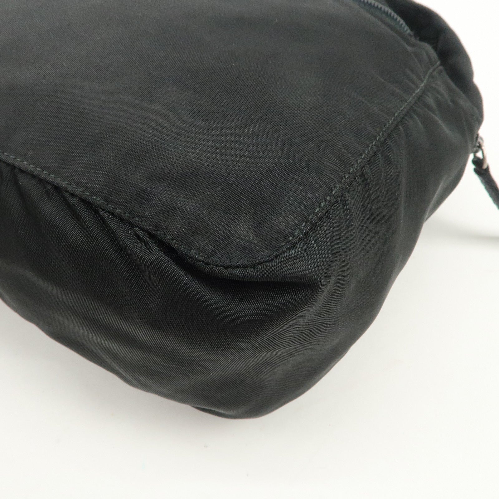 PRADA Triangle Logo Nylon Tote Bag Shoulder Bag Hand Bag Black
