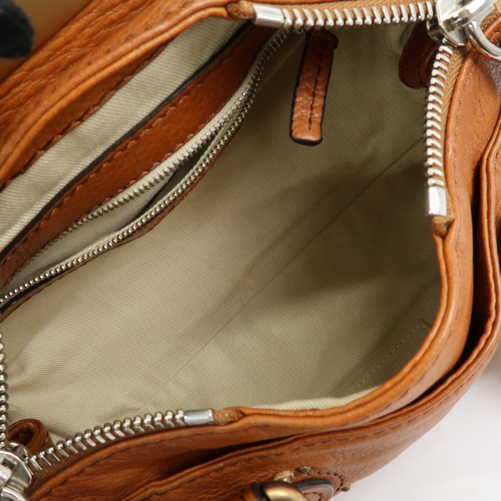Chloe Paddington Leather Mini Hand Bag Boston Bag Brown