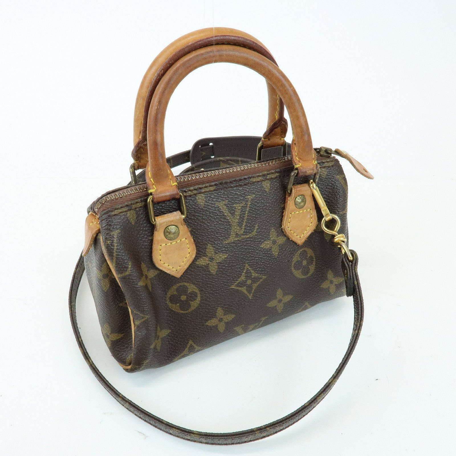 Louis Vuitton Monogram Mini Speedy Hand Shoulder Bag Brown M41534