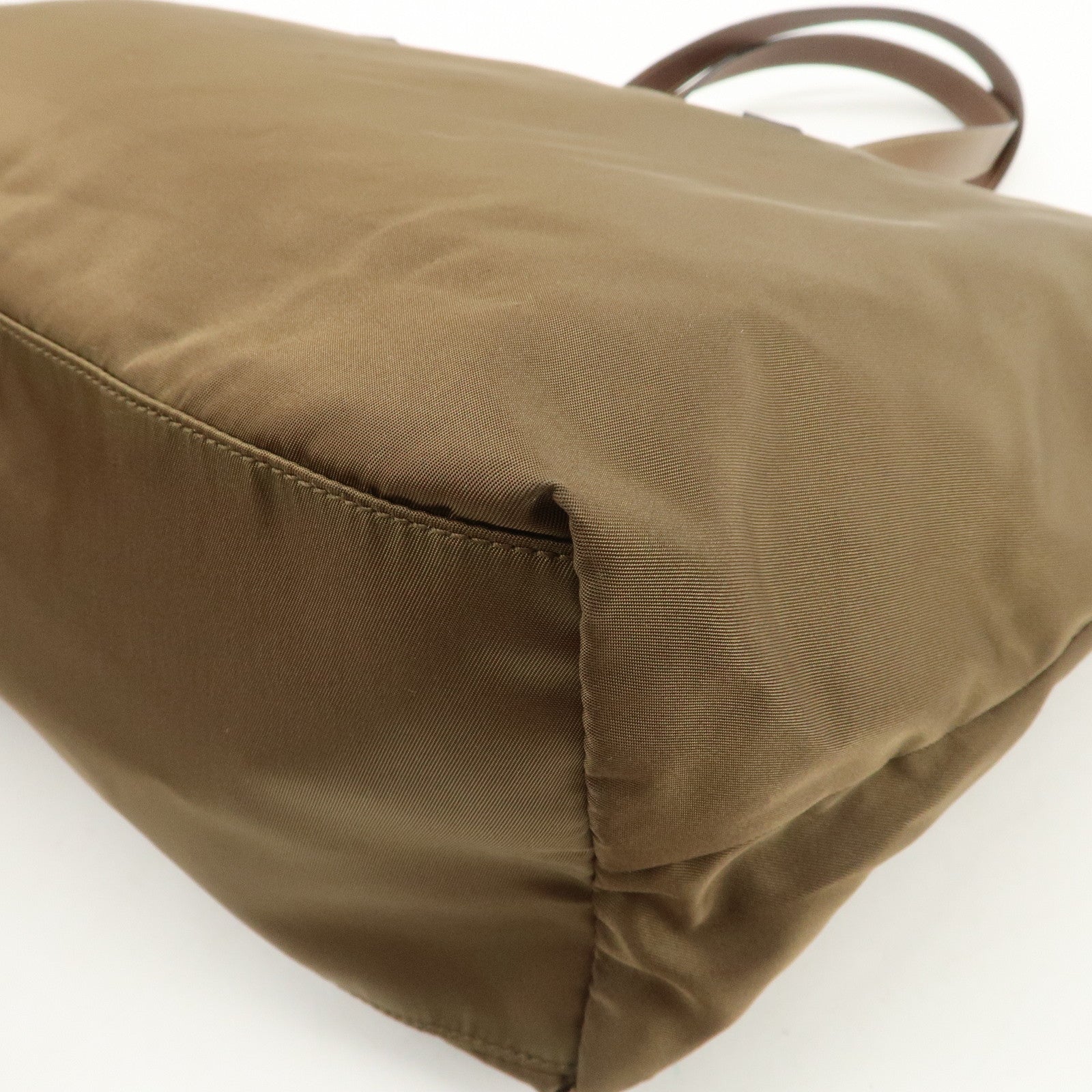 PRADA Triangle Logo Nylon Saffiano Leather Tote Bag Shoulder Bag