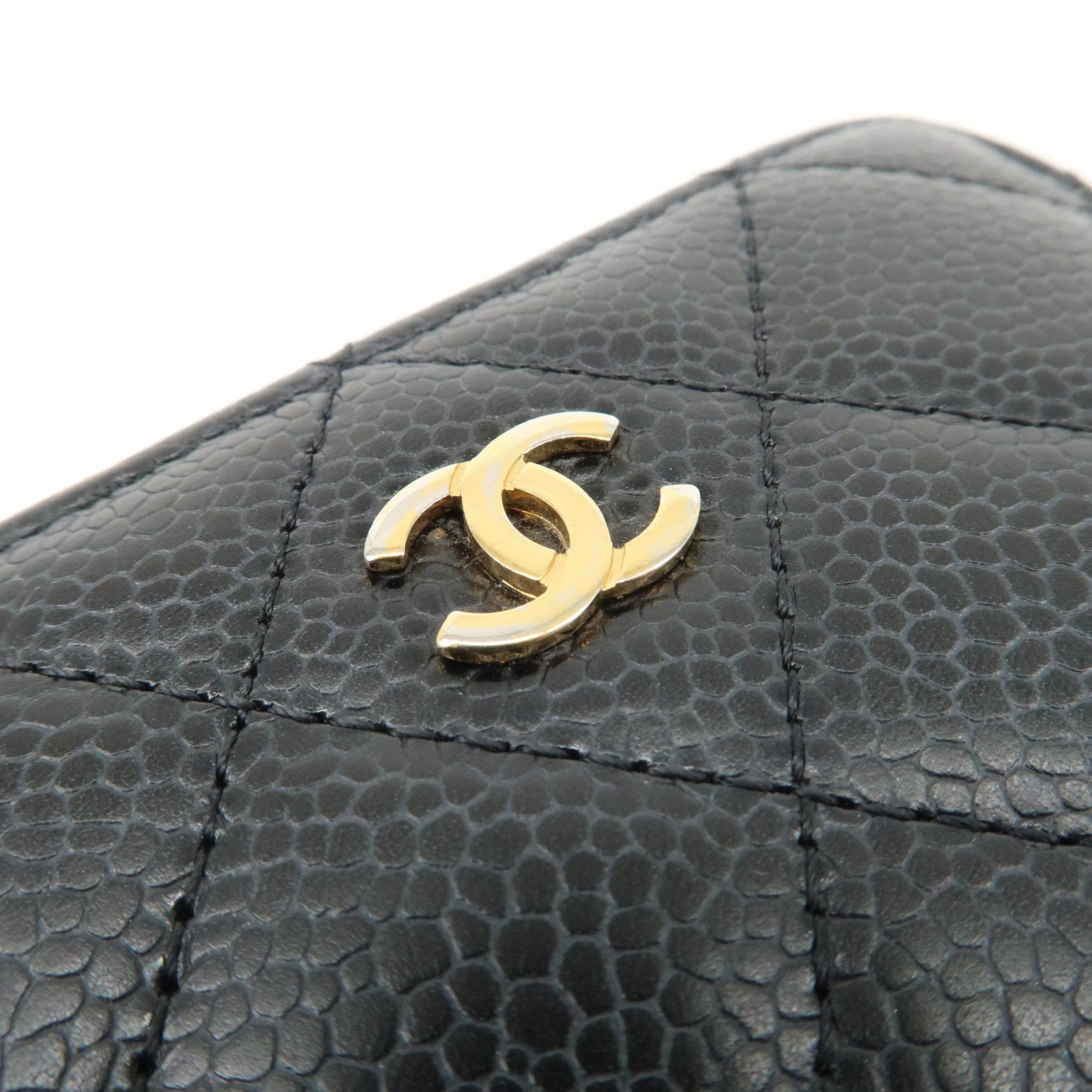 CHANEL Matelasse Timeless Classic Caviarskin Zippy Coin Case AP0216 Used