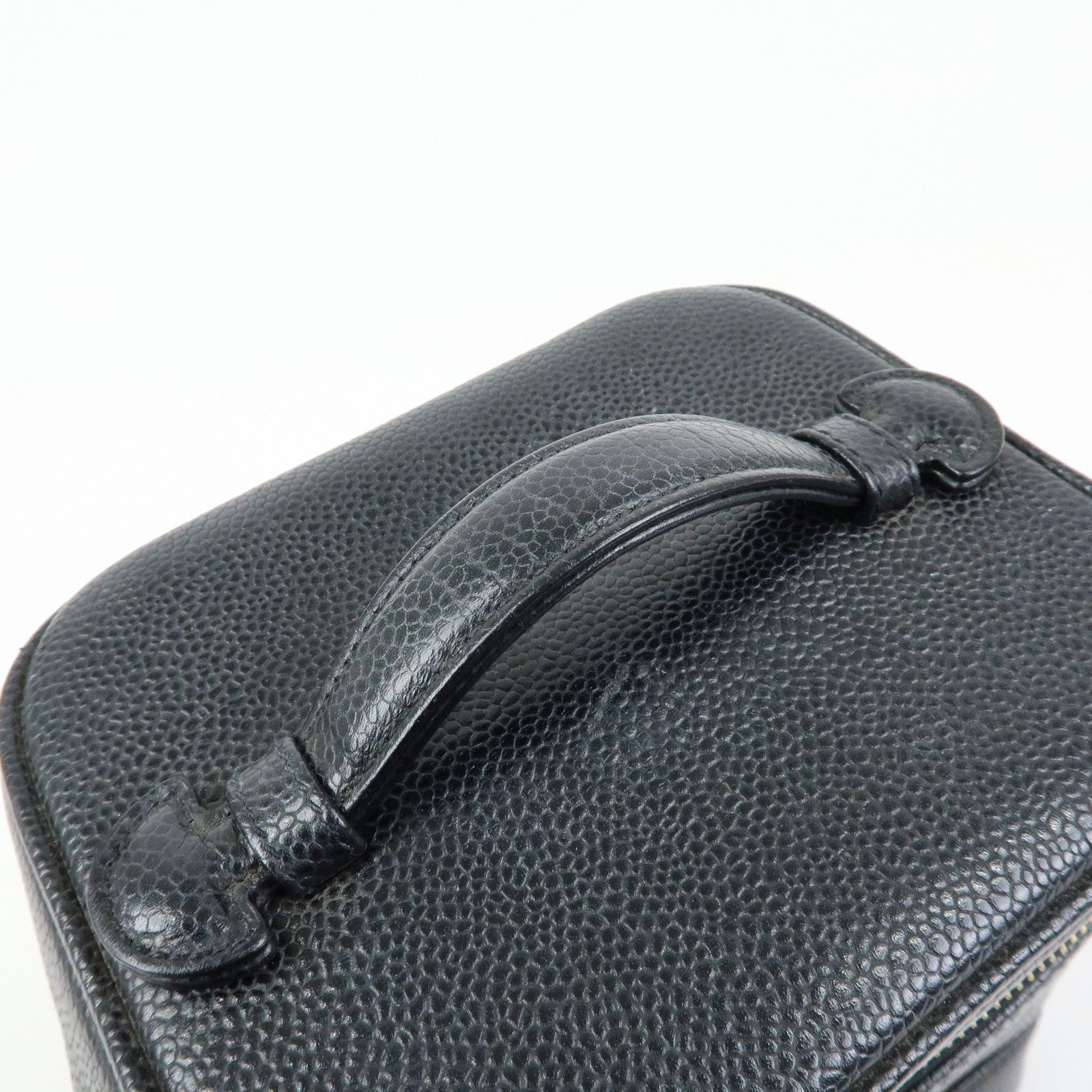 CHANEL COCO Mark Caviarskin Vanity Bag Hand Bag Black A01998