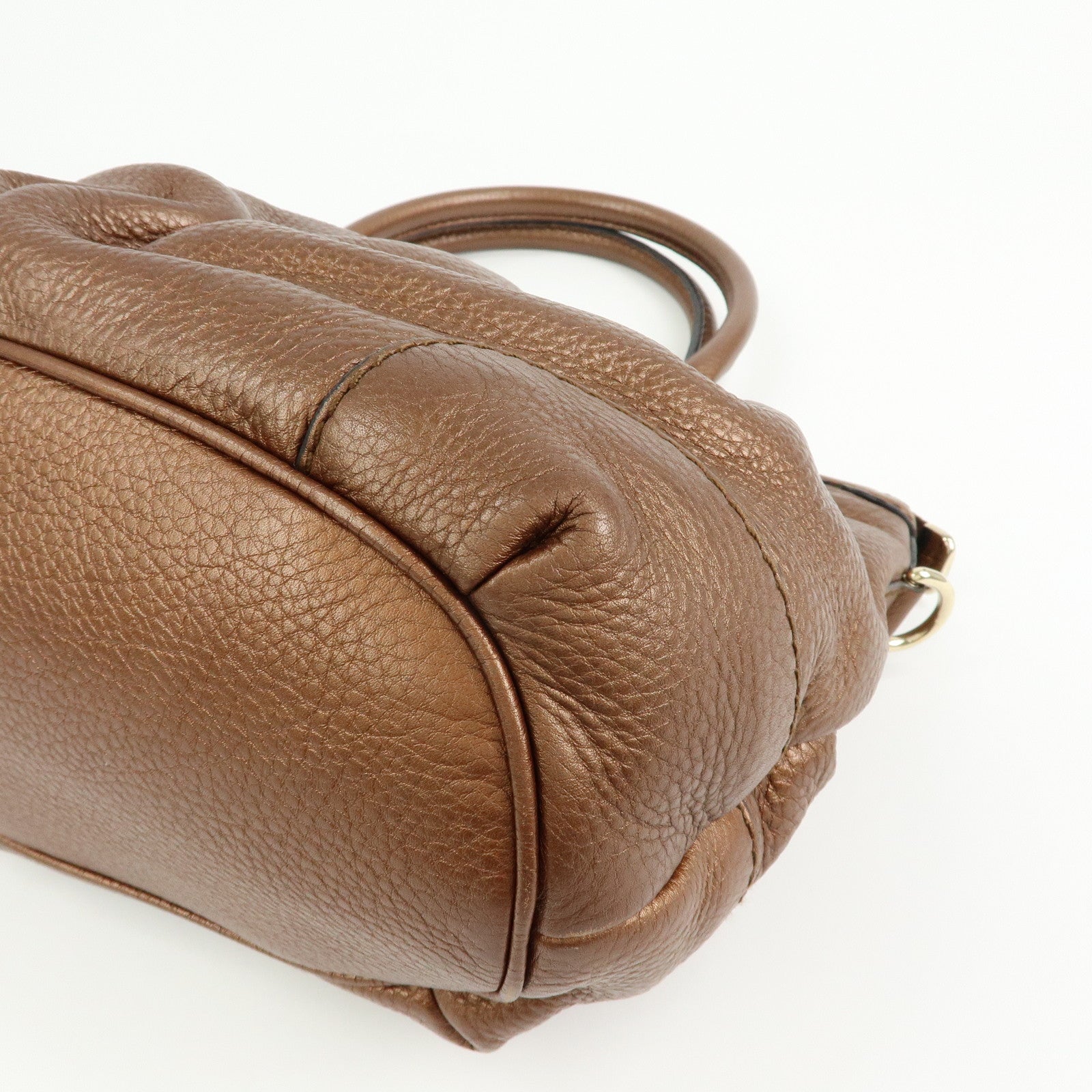 GUCCI Sukey Interlocking G Leather 2Way Shoulder Bag Bronze 247902