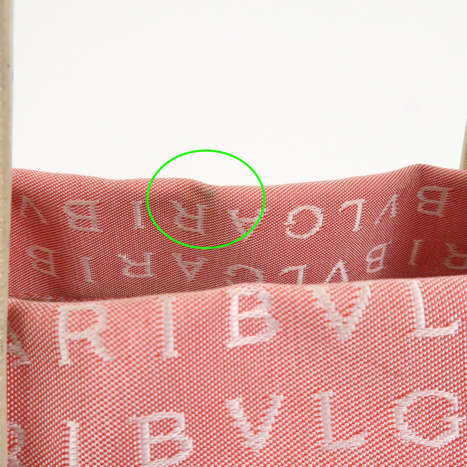 BVLGARI Logo Mania Canvas Leather Hand Bag Tote Bag Pink Ivory