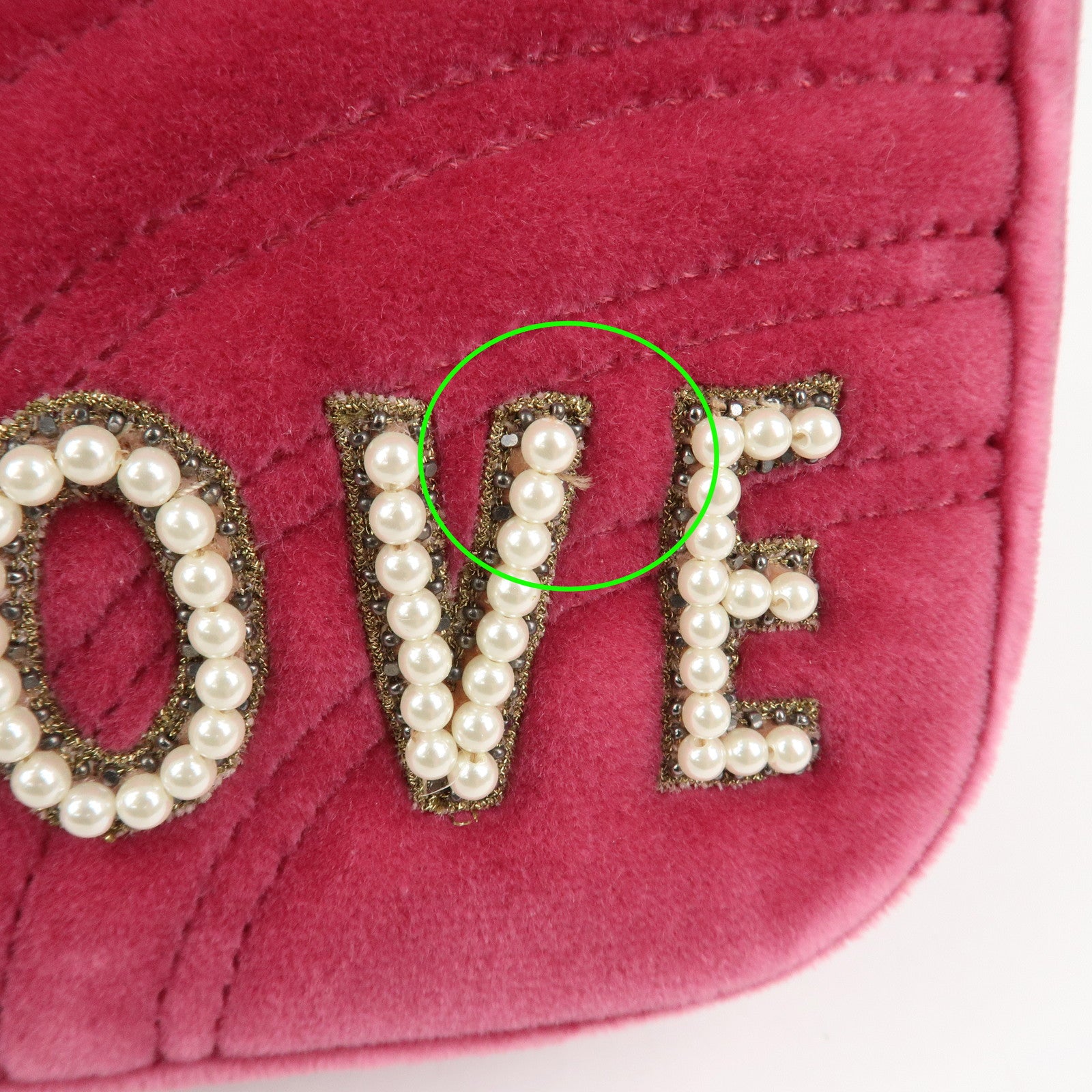 GUCCI GG Marmont Medium Velour Chain Shoulder Bag Pink 443496