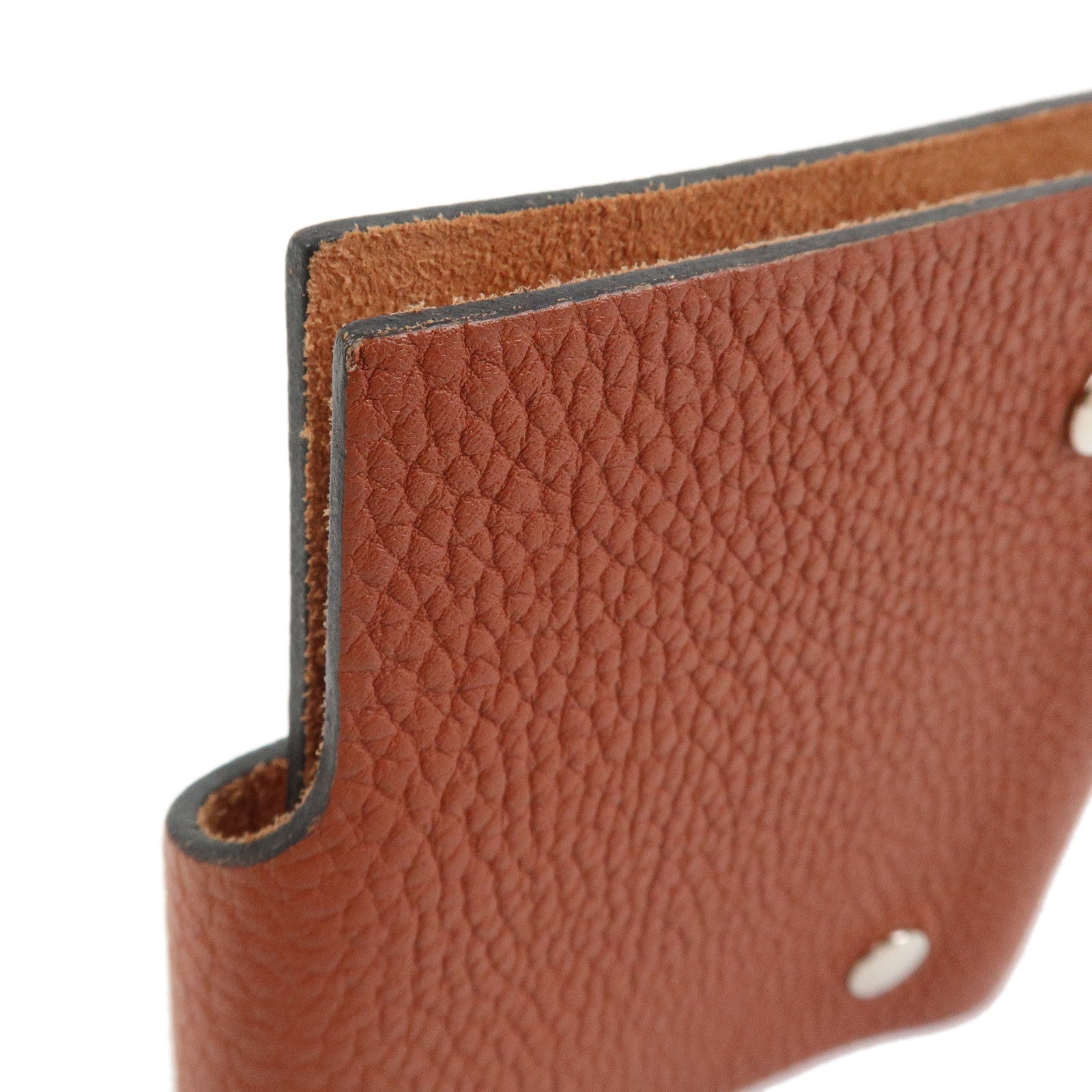 HERMES Ulysse Mini Leather A Stamped Notebook Planner Cover Brown