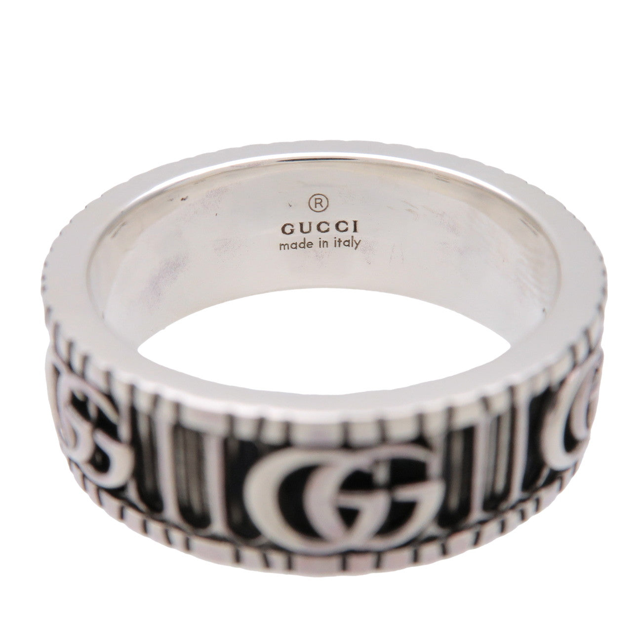 GUCCI Double G Logo Ring SV925 Silver #21 US9.5 EU61 HK21