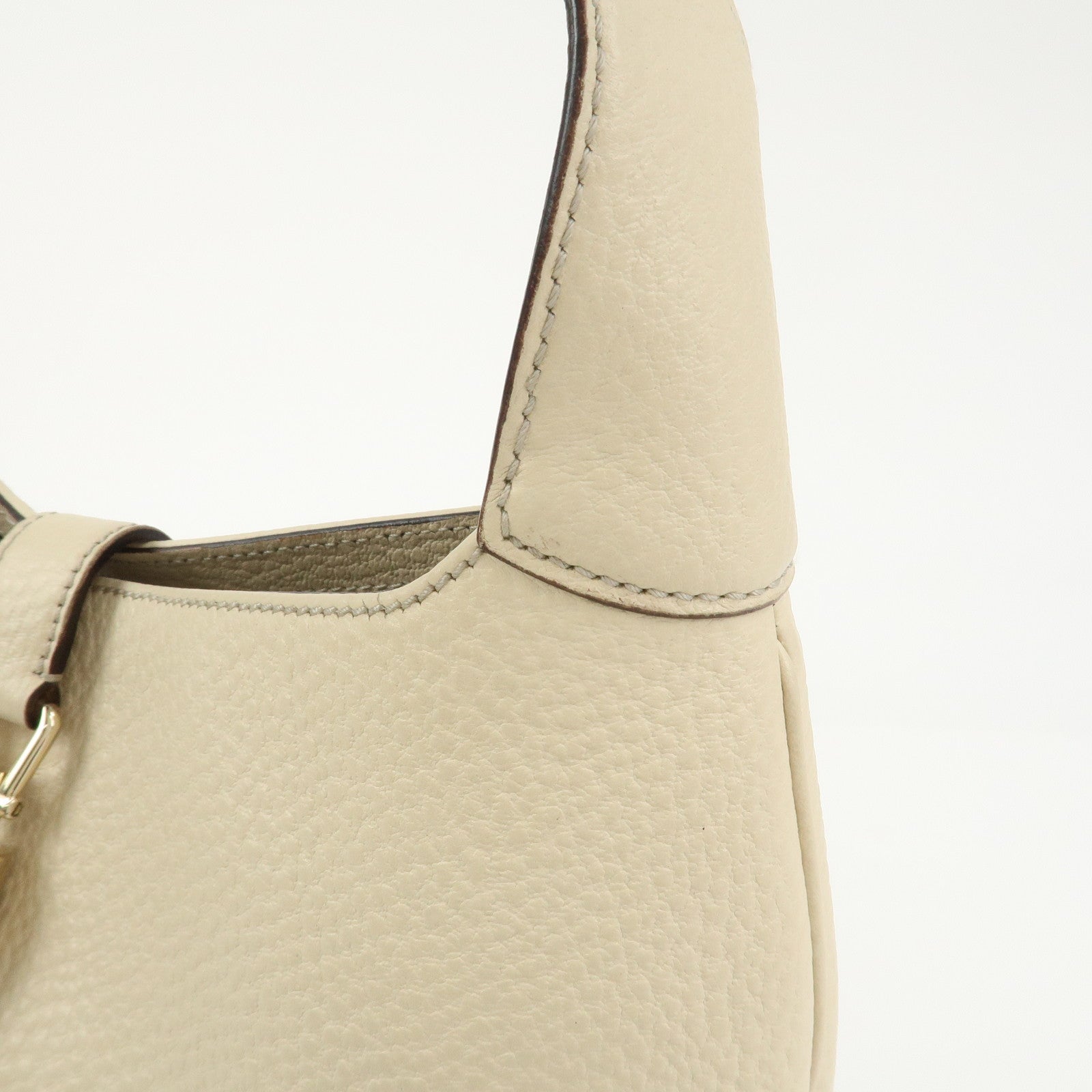 GUCCI New Jackie Leather Shoulder Bag Hand Bag Ivory 137335
