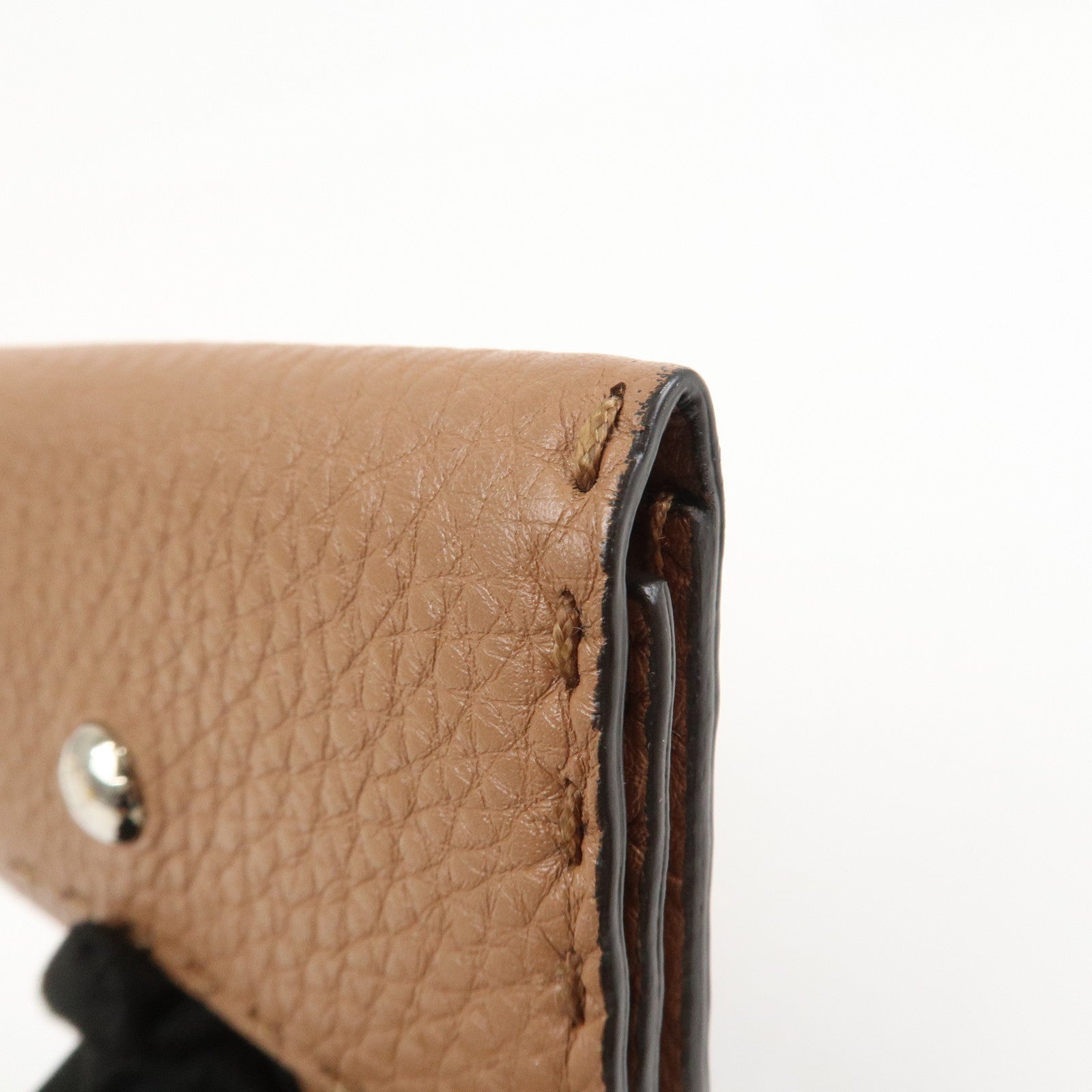 FENDI Selleria Leather 6 Rings Key Case 8AP079 Brown