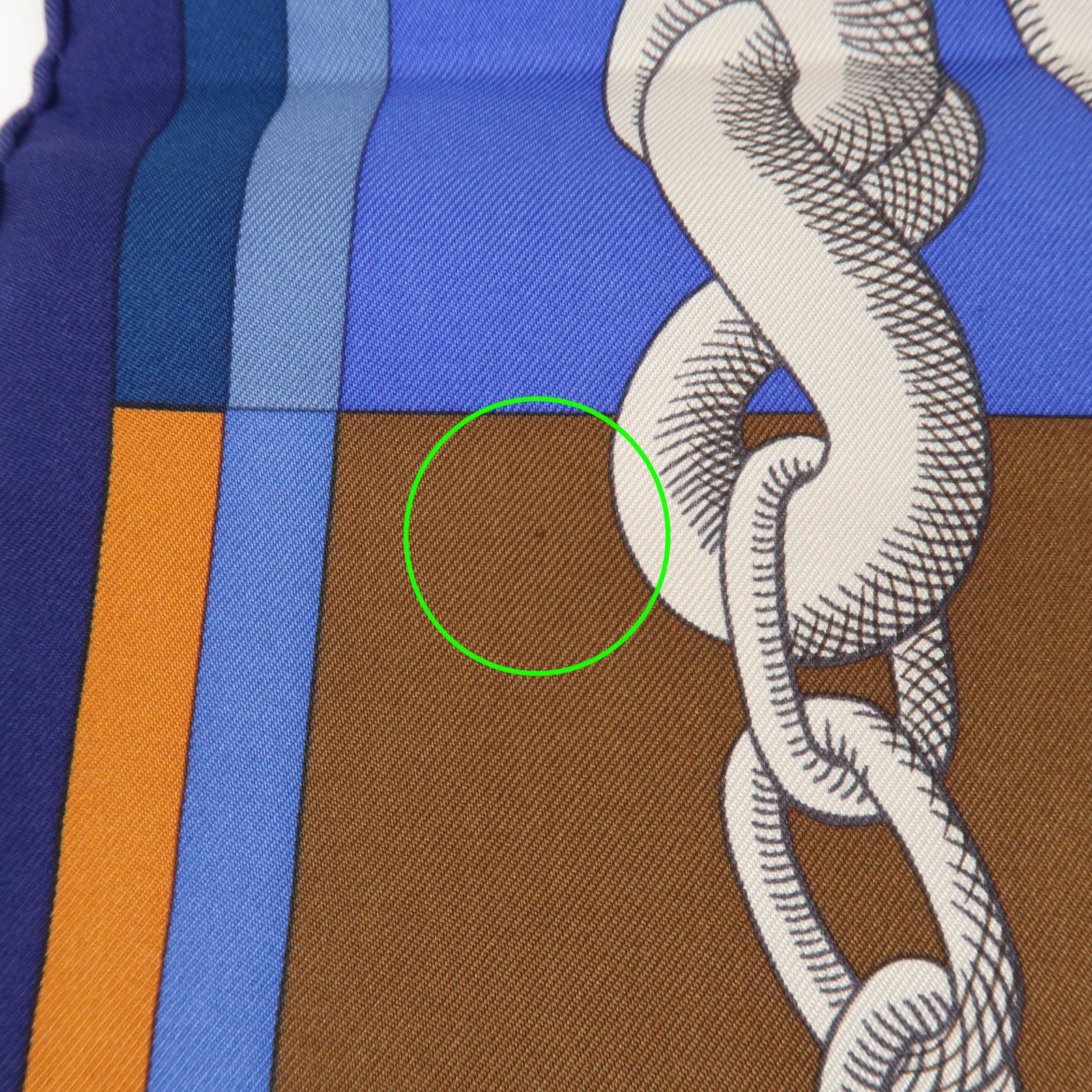 HERMES Carre 90 Silk 100% Scarf DELLA CAVALLERIA Blue Brown