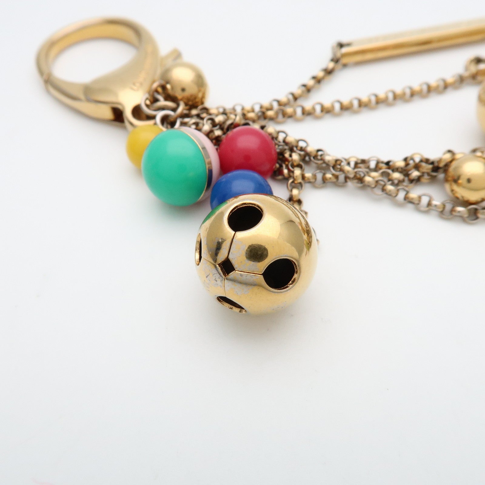 Louis Vuitton Porte Cles Grelots Bag Charm Gold Multicolor M62227
