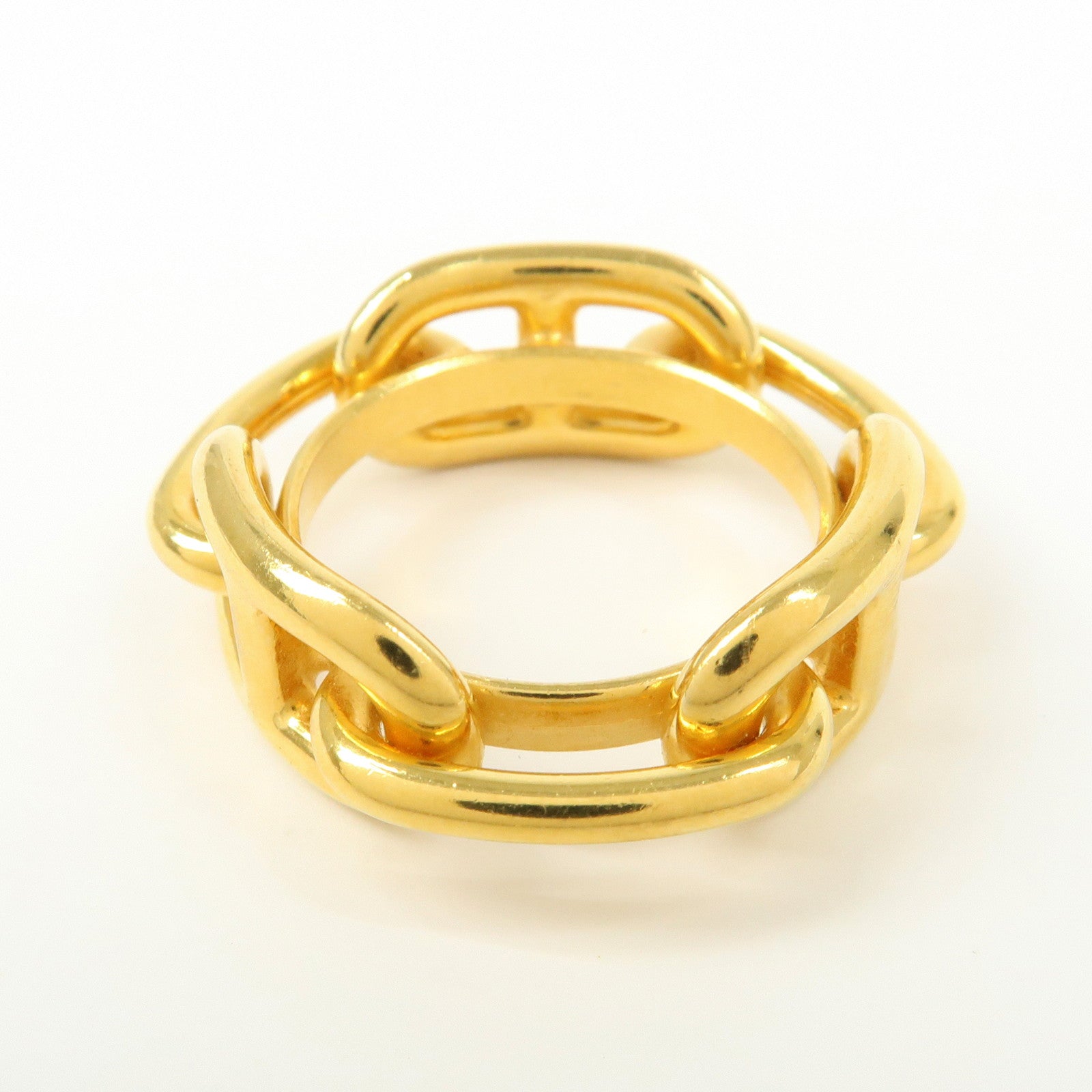 HERMES Chaine d’Ancre Metal Scarf Ring Gold