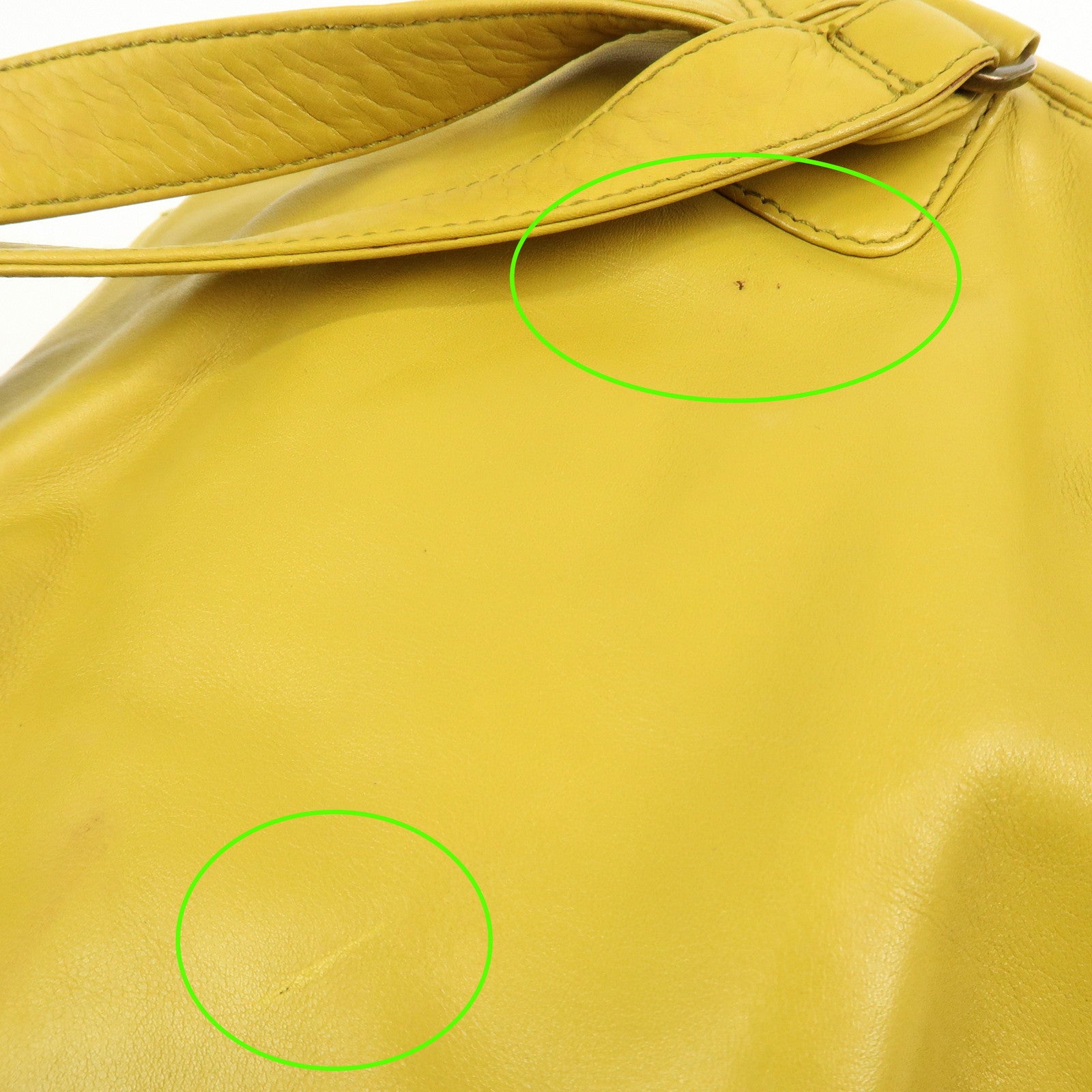 CHANEL COCO Mark Lamb Skin Back Pack Ruck Suck Yellow