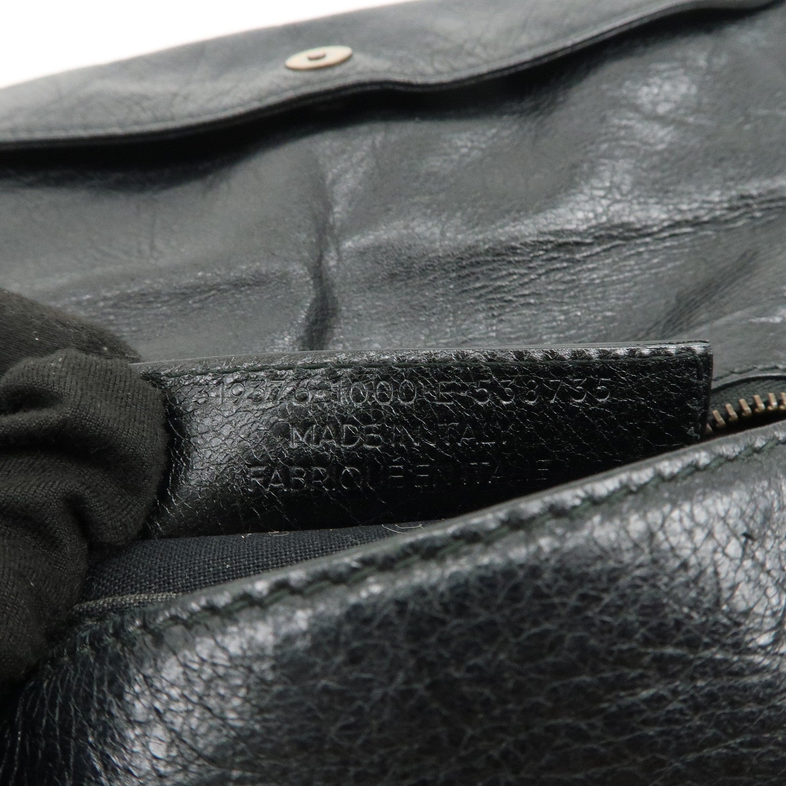 BALENCIAGA Leather Classic Envelope Shoulder Bag Black 319376