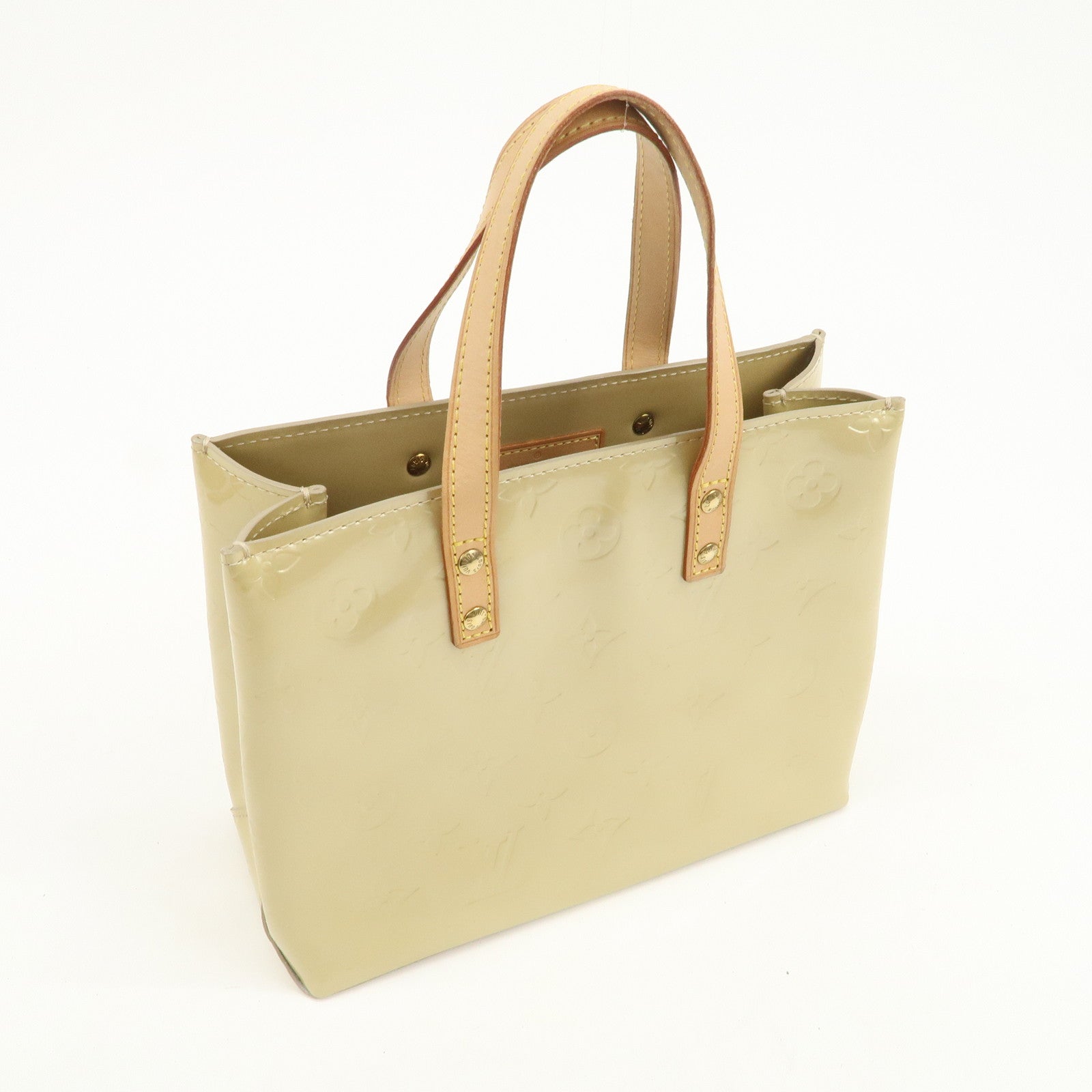 Louis Vuitton Monogram Vernis Lead PM Hand Bag Beige M91144