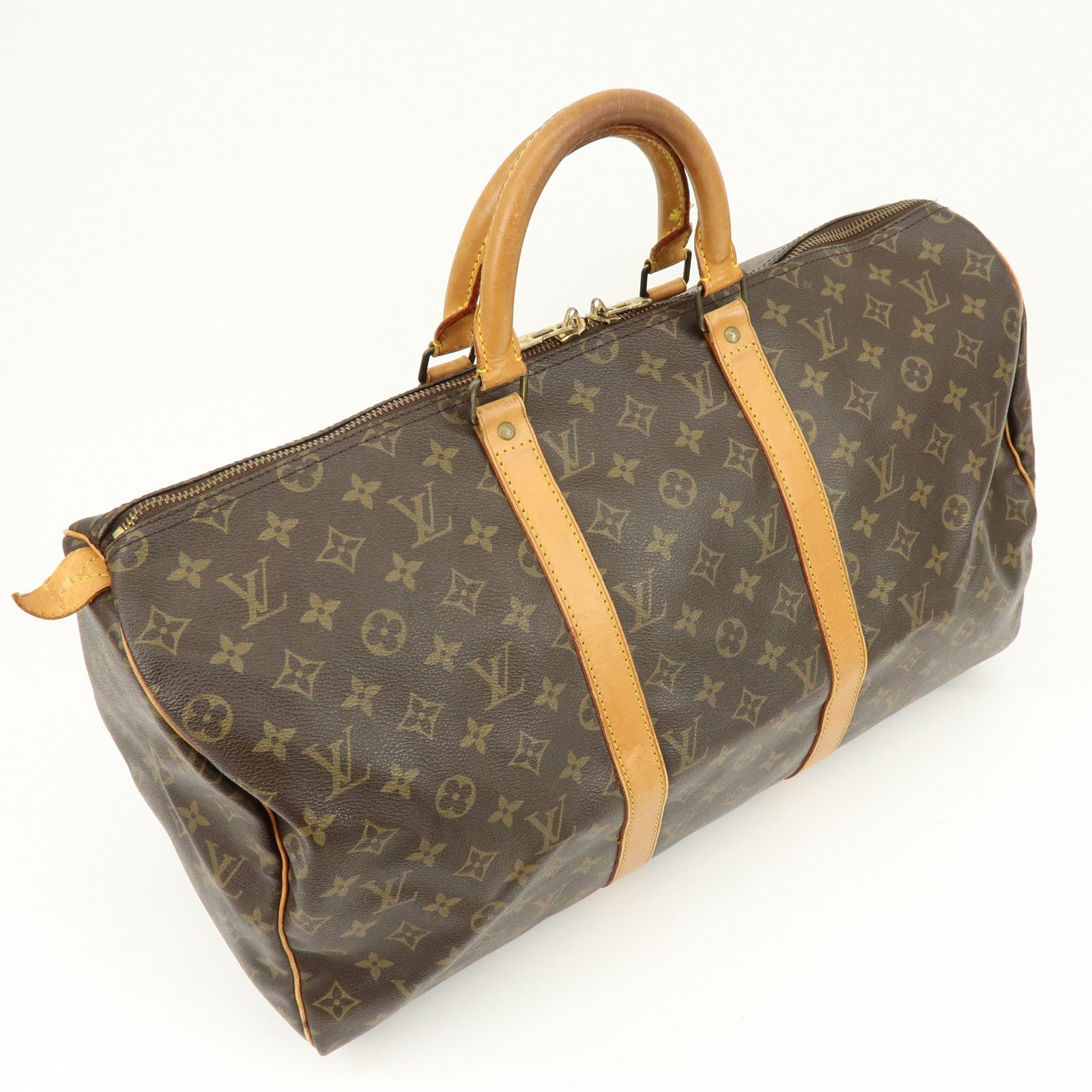 Louis Vuitton Monogram Keep All 50 Boston Bag Brown M41426