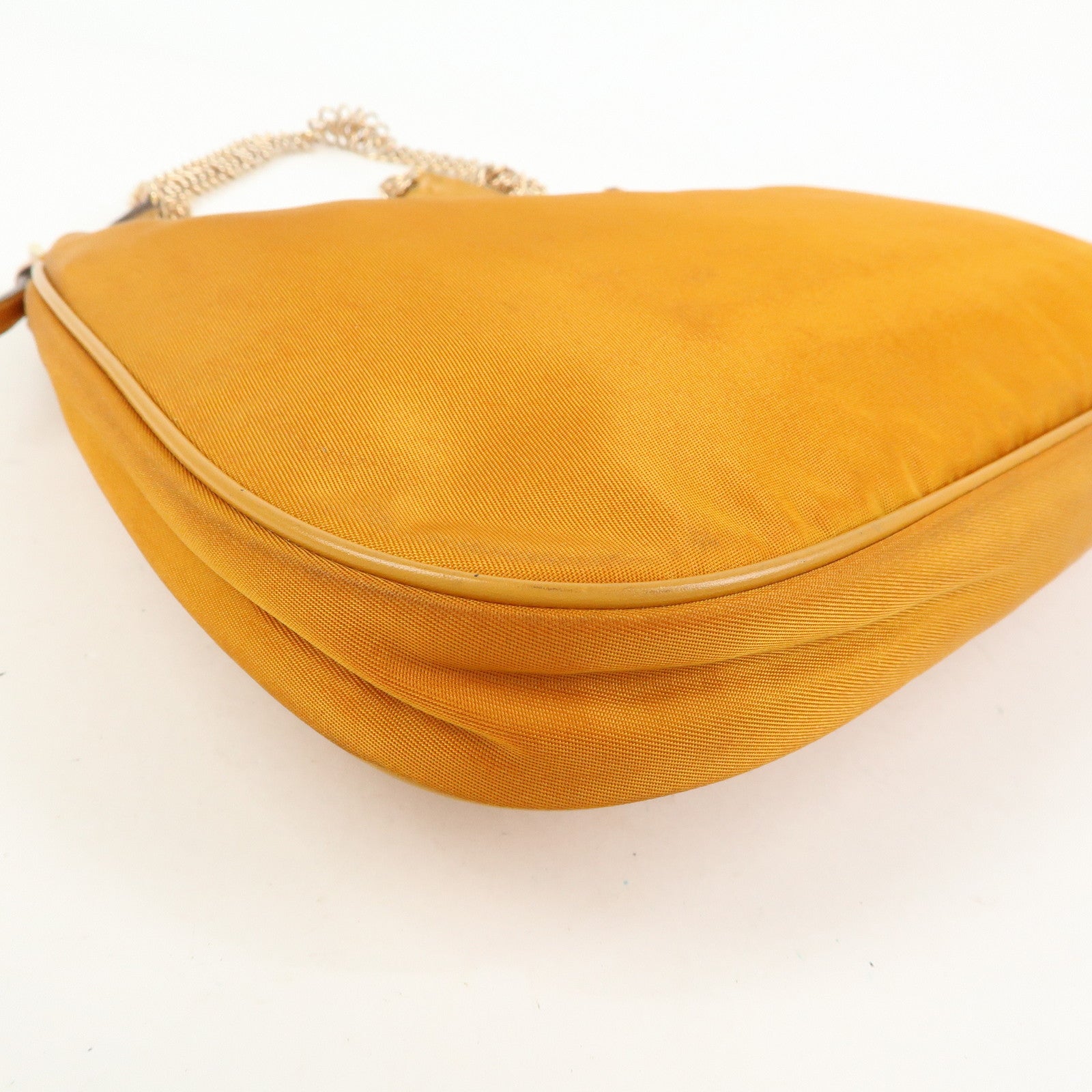 PRADA Triangle Logo Re‑Nylon Leather Hand Bag Shoulder Bag Orange