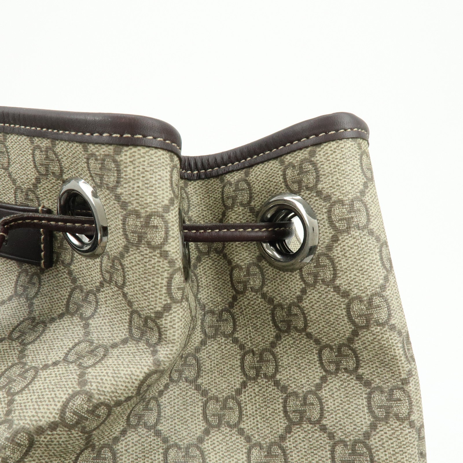 GUCCI GG Supreme Leather Backpack Rucksack Beige Brown 189745
