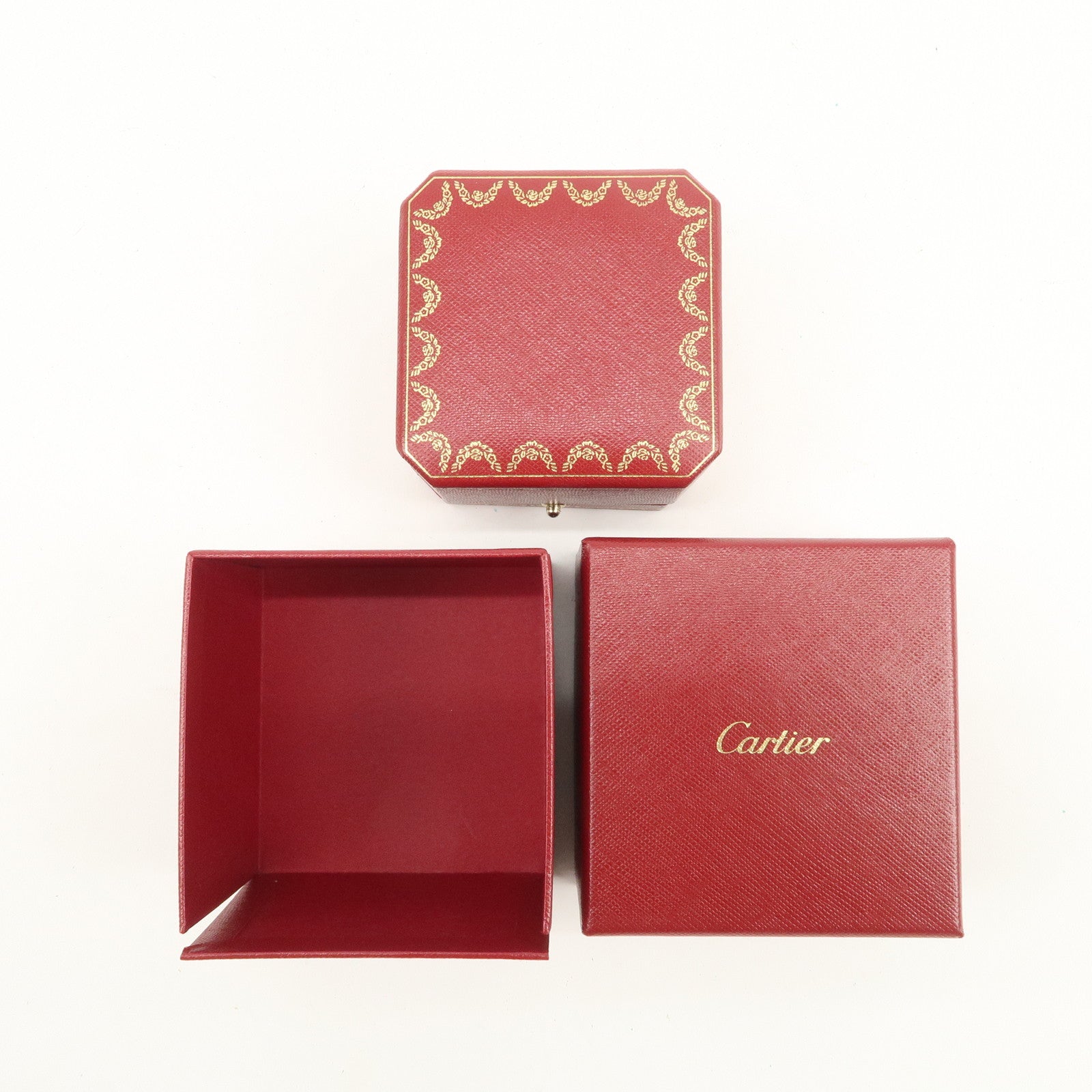 Cartier Set of 2 Jewelry Box Ring Box Display Box Red