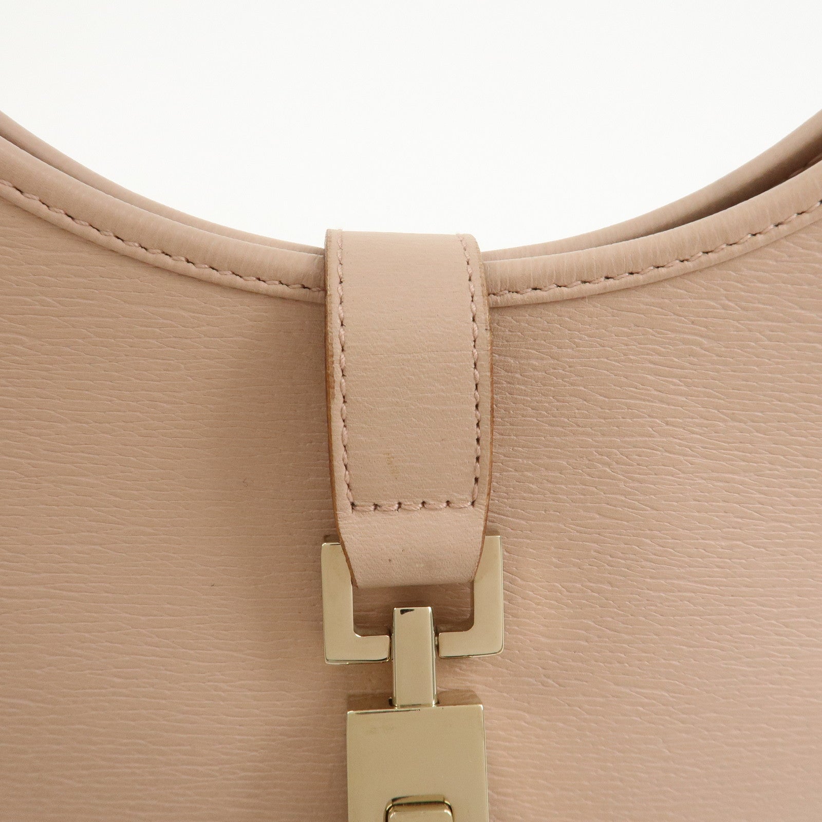 GUCCI Jackie Logo Leather Shoulder Bag Hand Bag Pink 002.1067