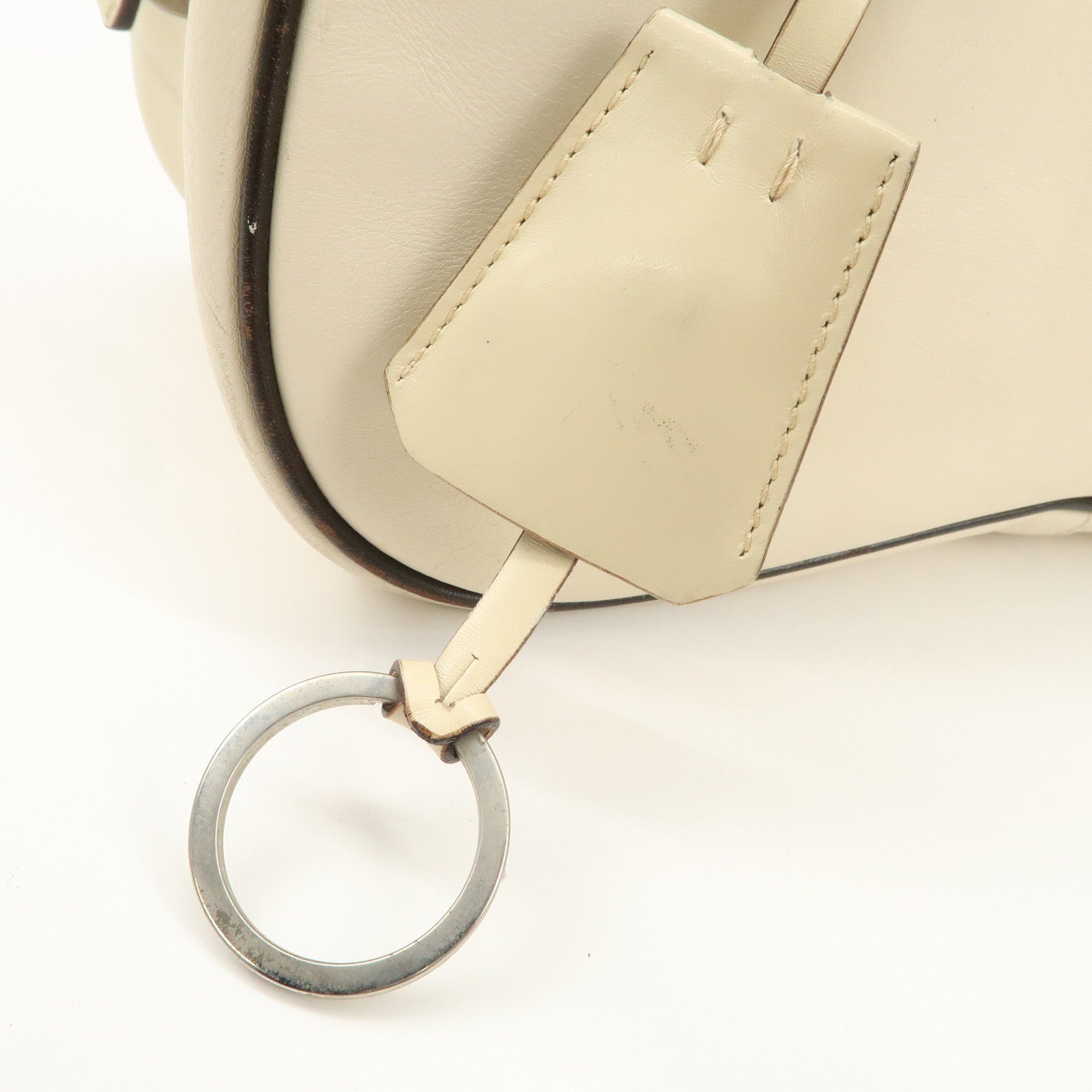 PRADA Leather Bowling Bag Boston Bag Shoulder Bag Ivory BL0049 Used