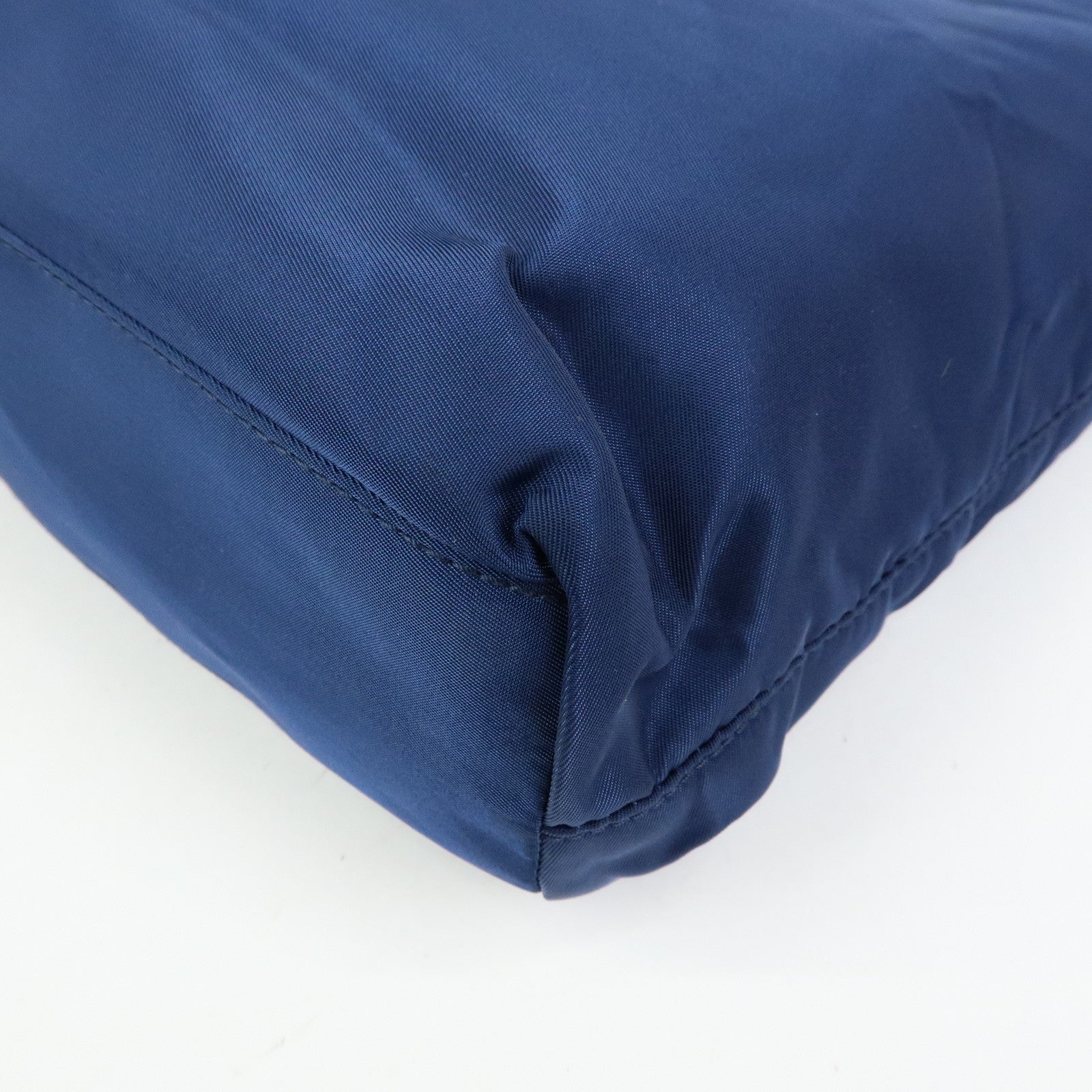 PRADA Triangle Logo Nylon Shoulder Bag Hand Bag Navy B6242