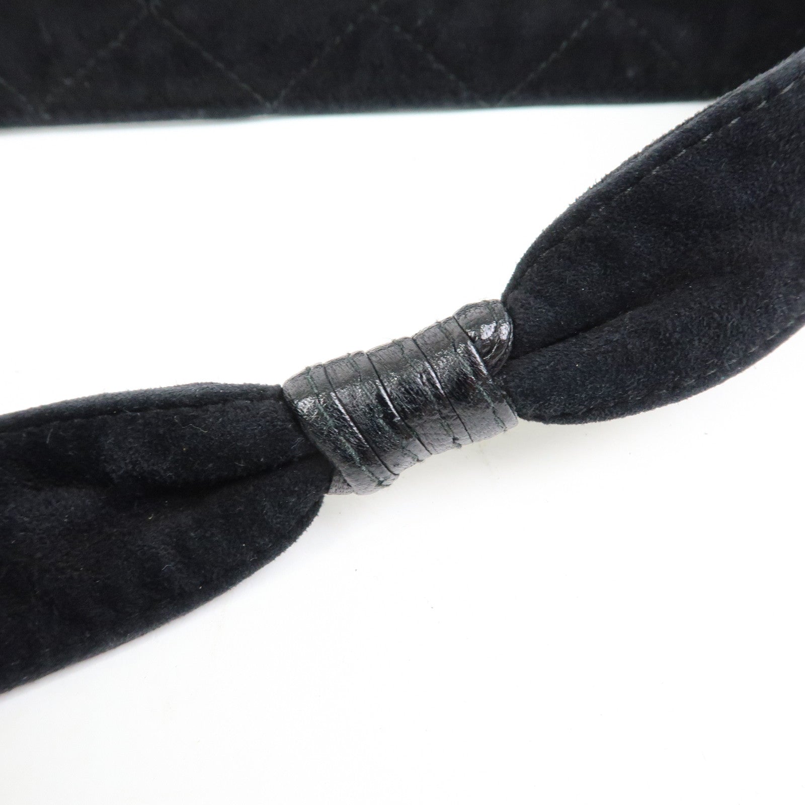 CHANEL Matelasse COCO Mark Suede Shoulder Crossbody Bag Black