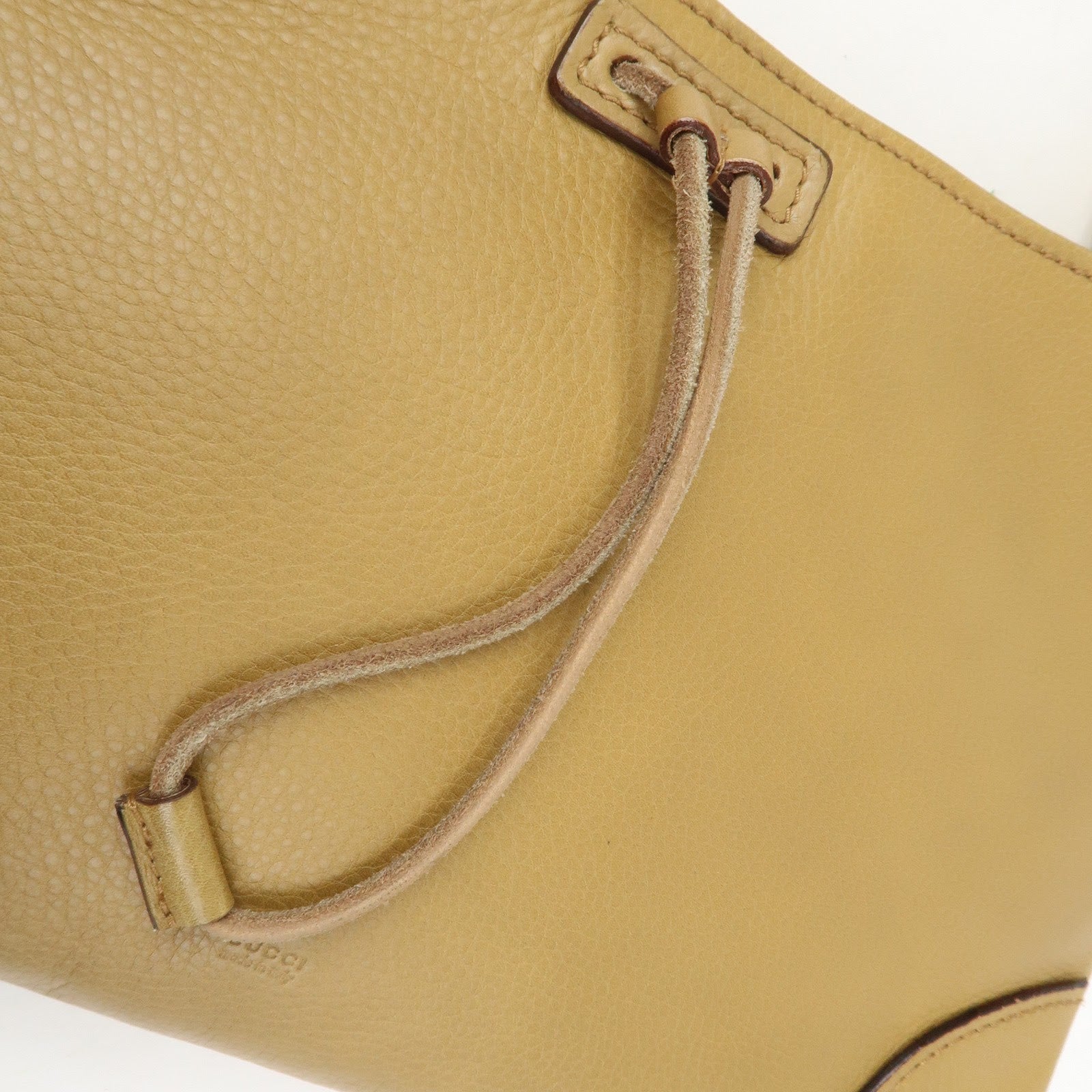 GUCCI Leather Shoulder Bag Hand Bag Beige 108964