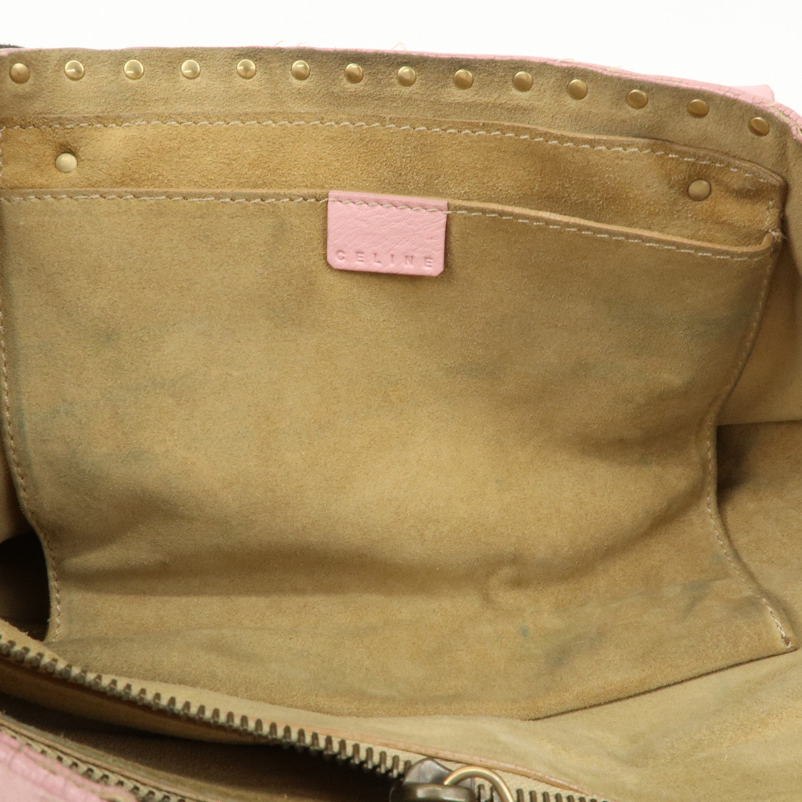 CELINE Leather Boogie Bag Hand Bag Tote Bag Pink