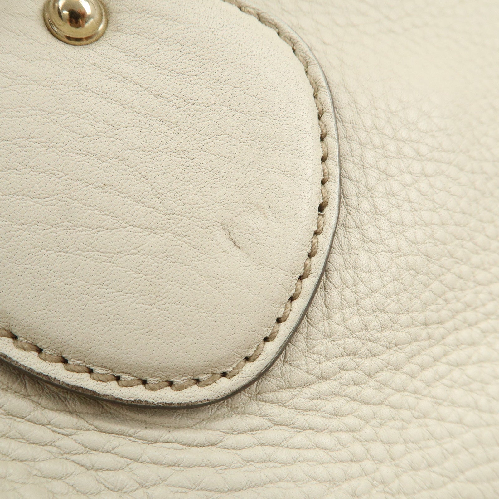 GUCCI Bamboo Leather 2Way Bag Hand Bag Shoulder Bag Ivory 282317