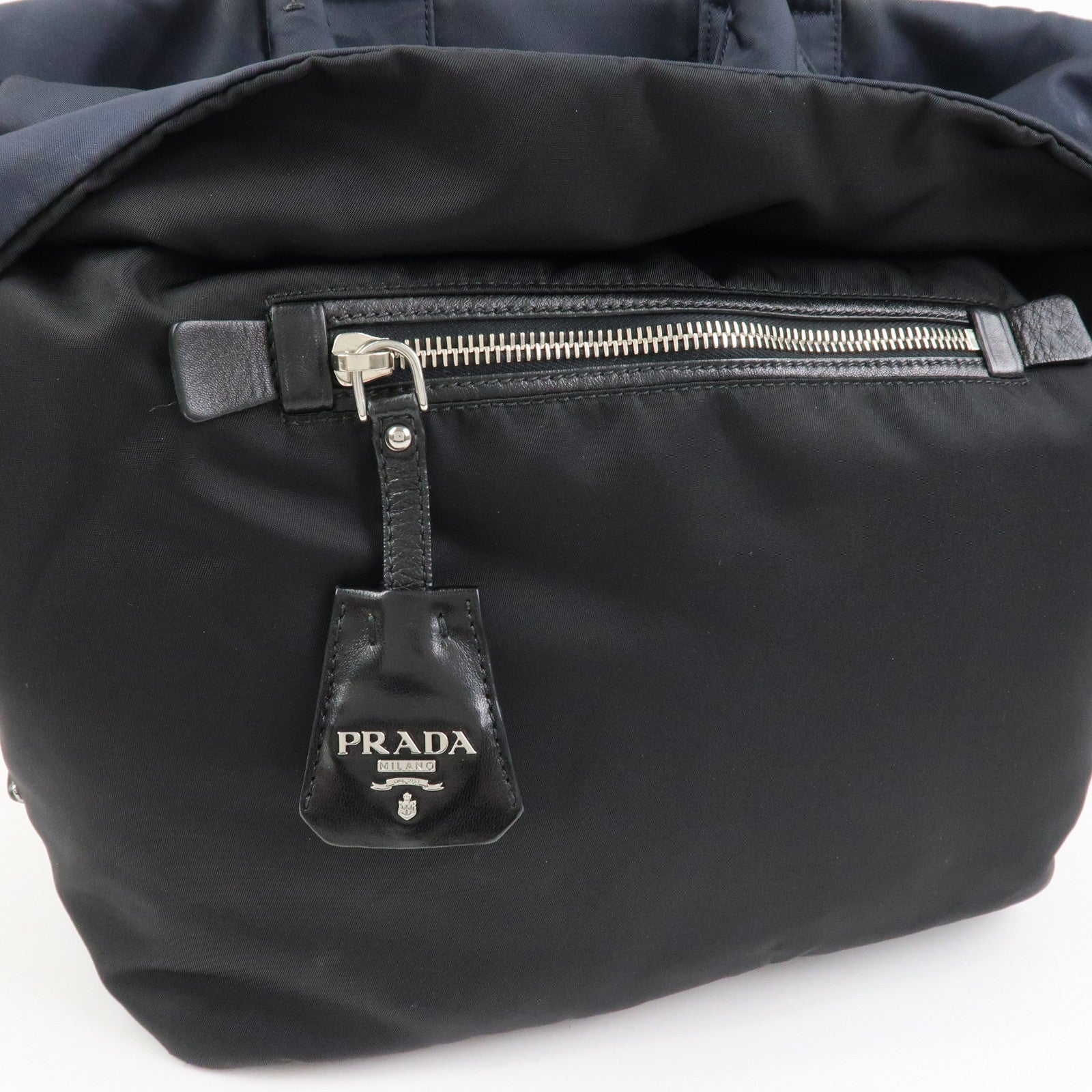 PRADA Nylon 2 Way Bag Hand Bag Shoulder Bag Black Navy BR4521