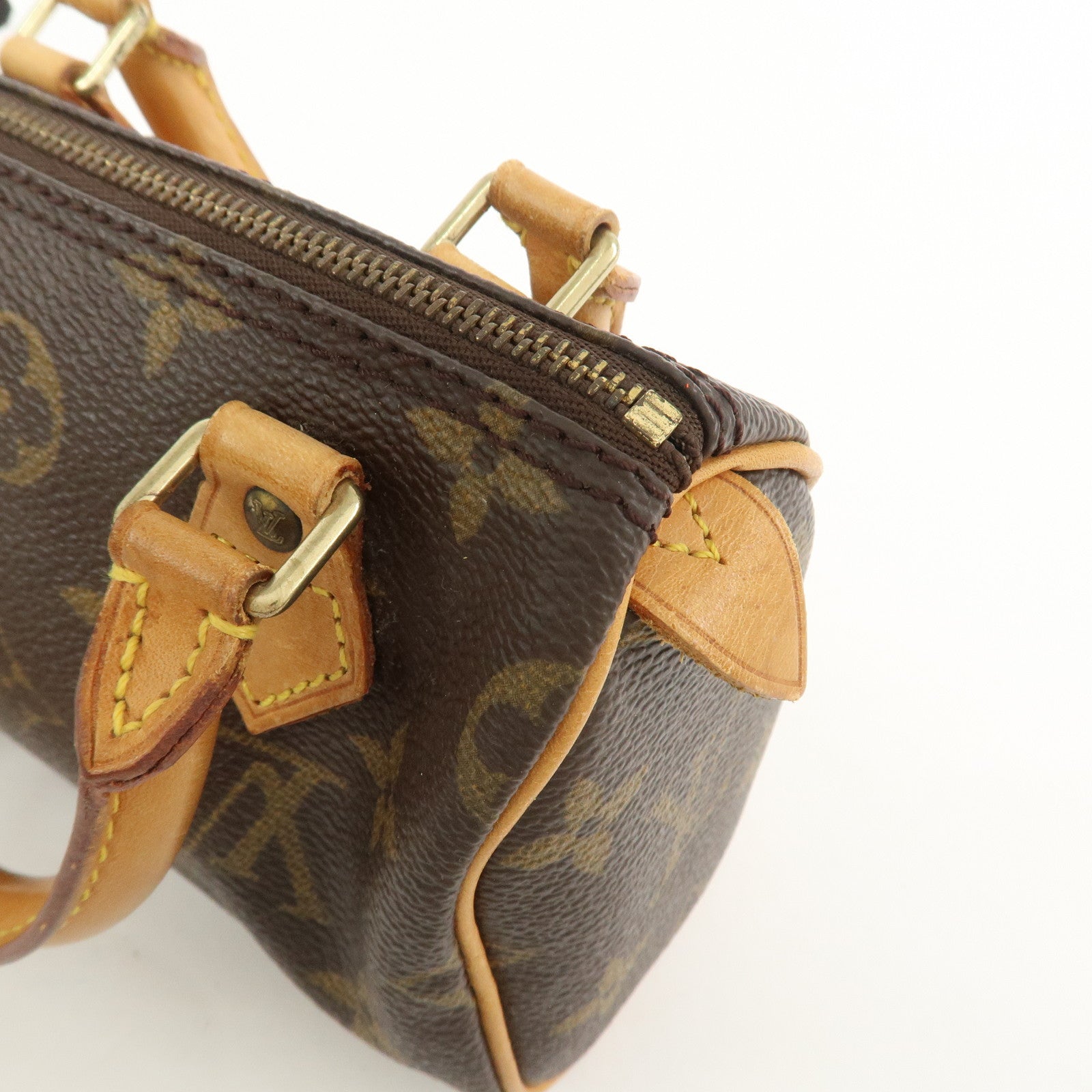 Louis Vuitton Monogram Mini Speedy Hand Bag Boston Bag Brown M41534