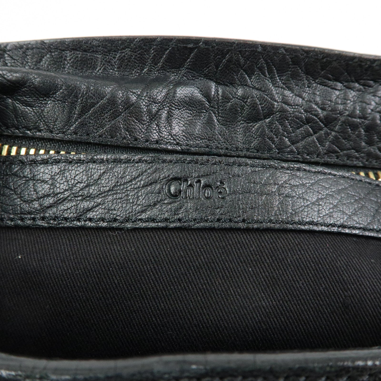 Chloe Etel Leather 2Way Bag Hand Bag Shoulder Bag Black
