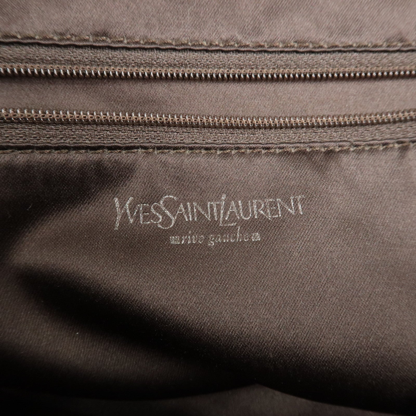 Saint Laurent Velour Canvas Leather Kahara Tote bag Shoulder Bag Brown Used